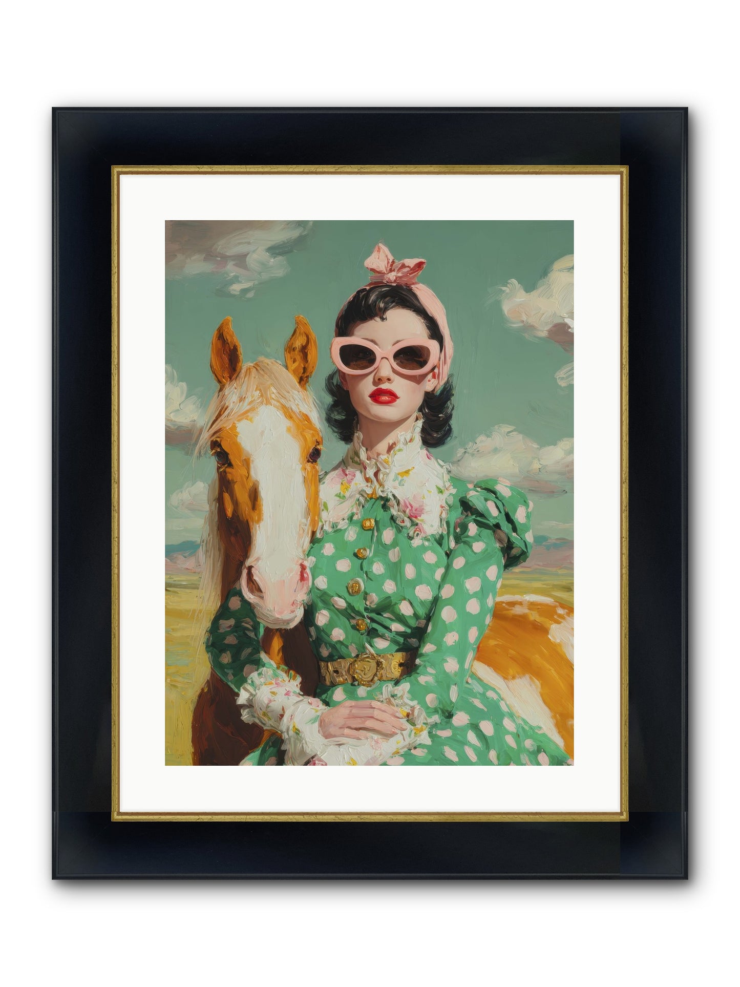 Distance Dissolved Framed Print - Wide Black w/Gold 18x24