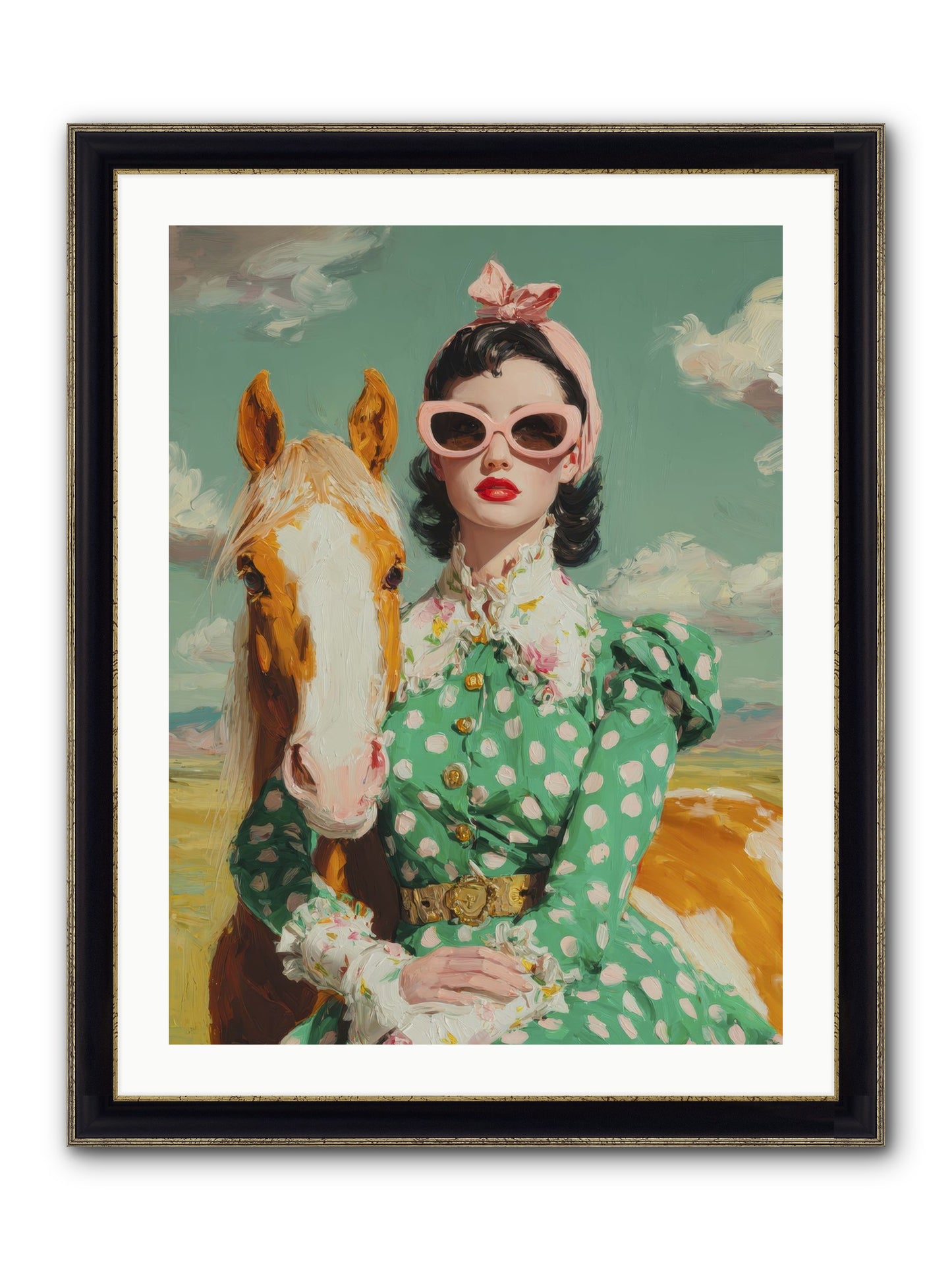 Distance Dissolved Framed Print - Black & Gold 24x32