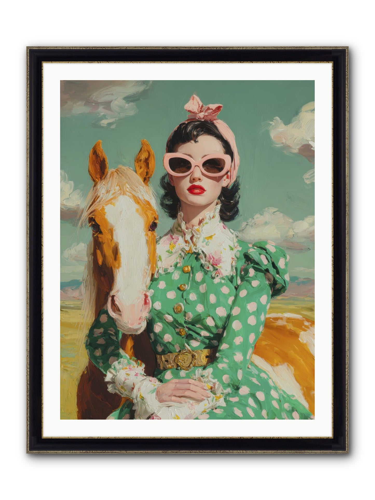 Distance Dissolved Framed Print - Black & Gold 30x40
