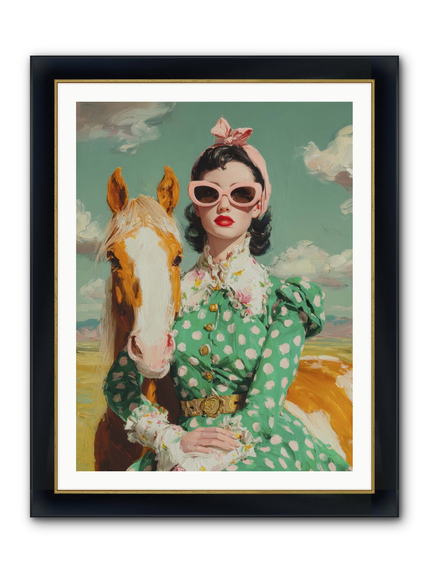 Distance Dissolved Framed Print - Wide Black w/Gold 30x40