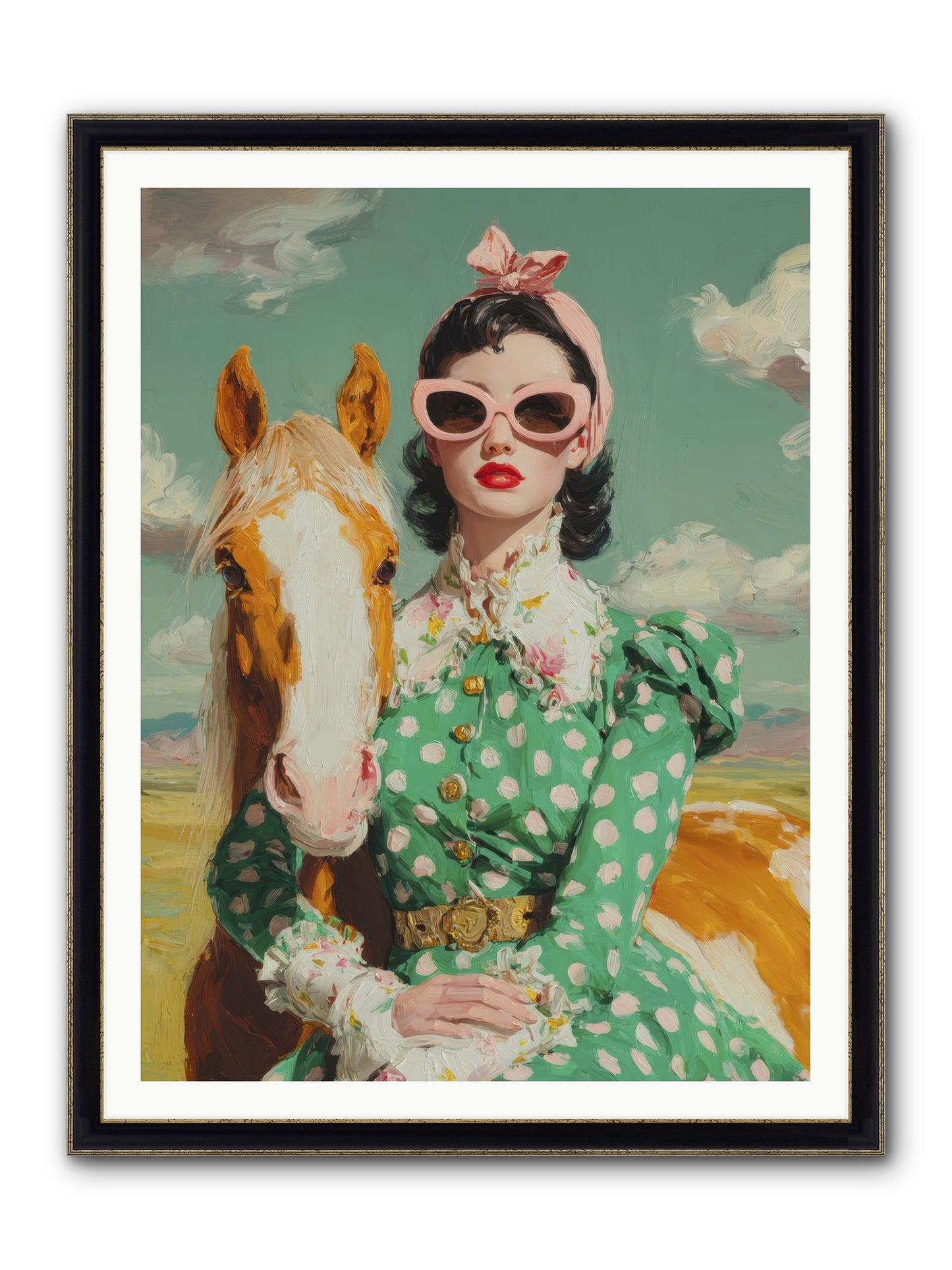 Distance Dissolved Framed Print - Black & Gold 36x48