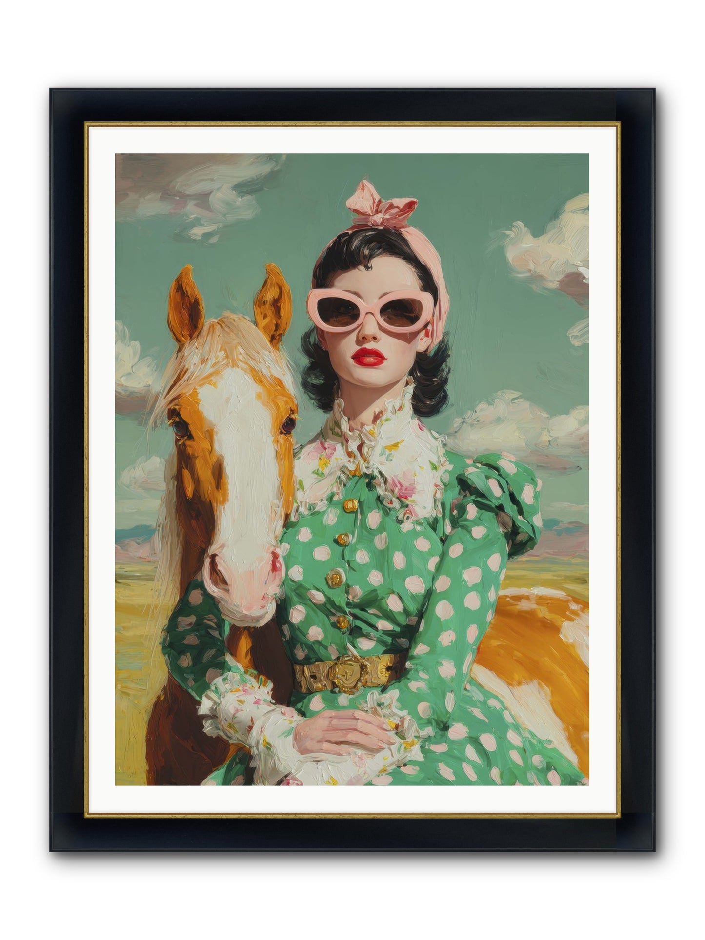 Distance Dissolved Framed Print - Wide Black w/Gold 36x48