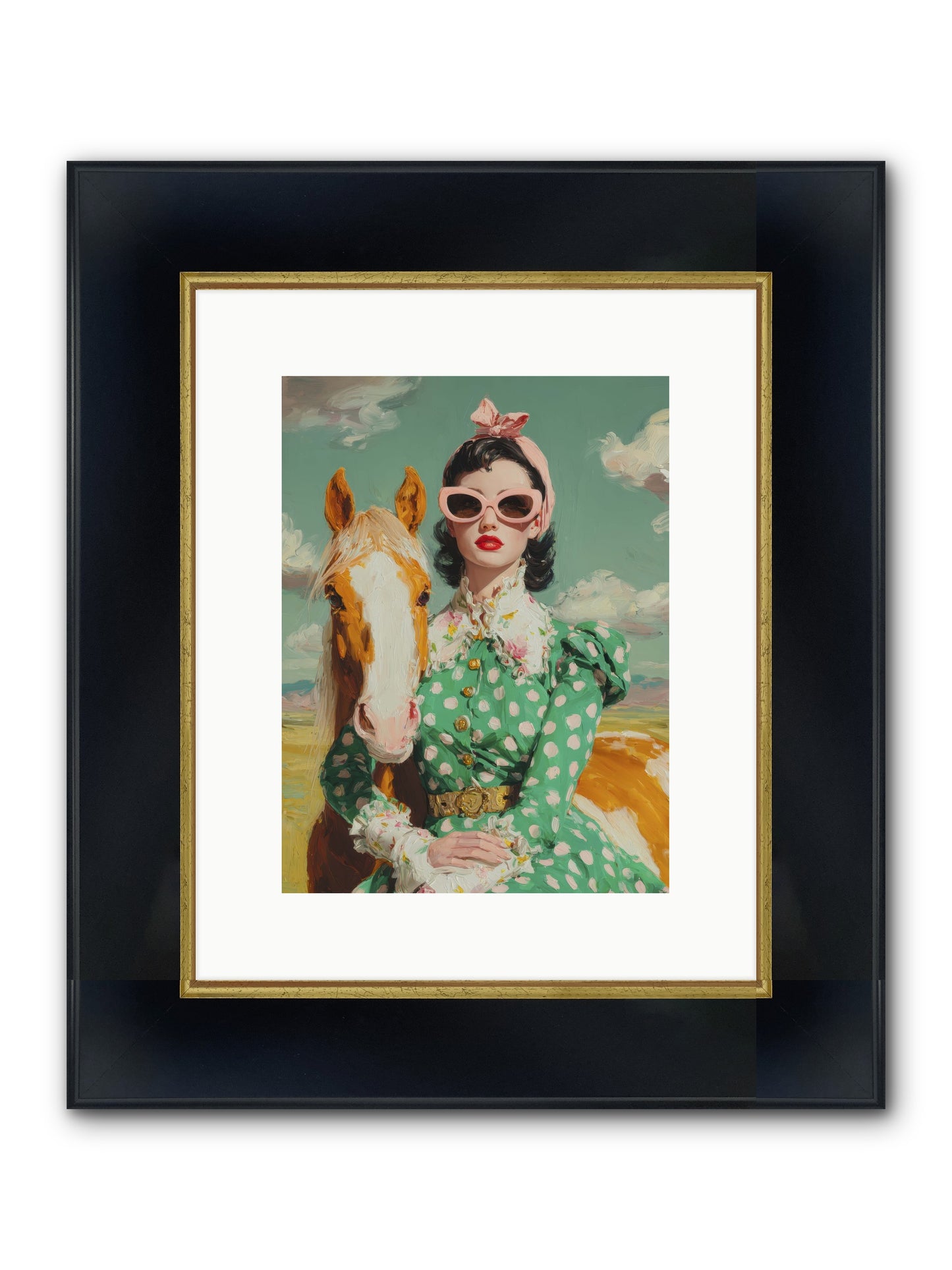 Distance Dissolved Framed Print - Wide Black w/Gold 9x12