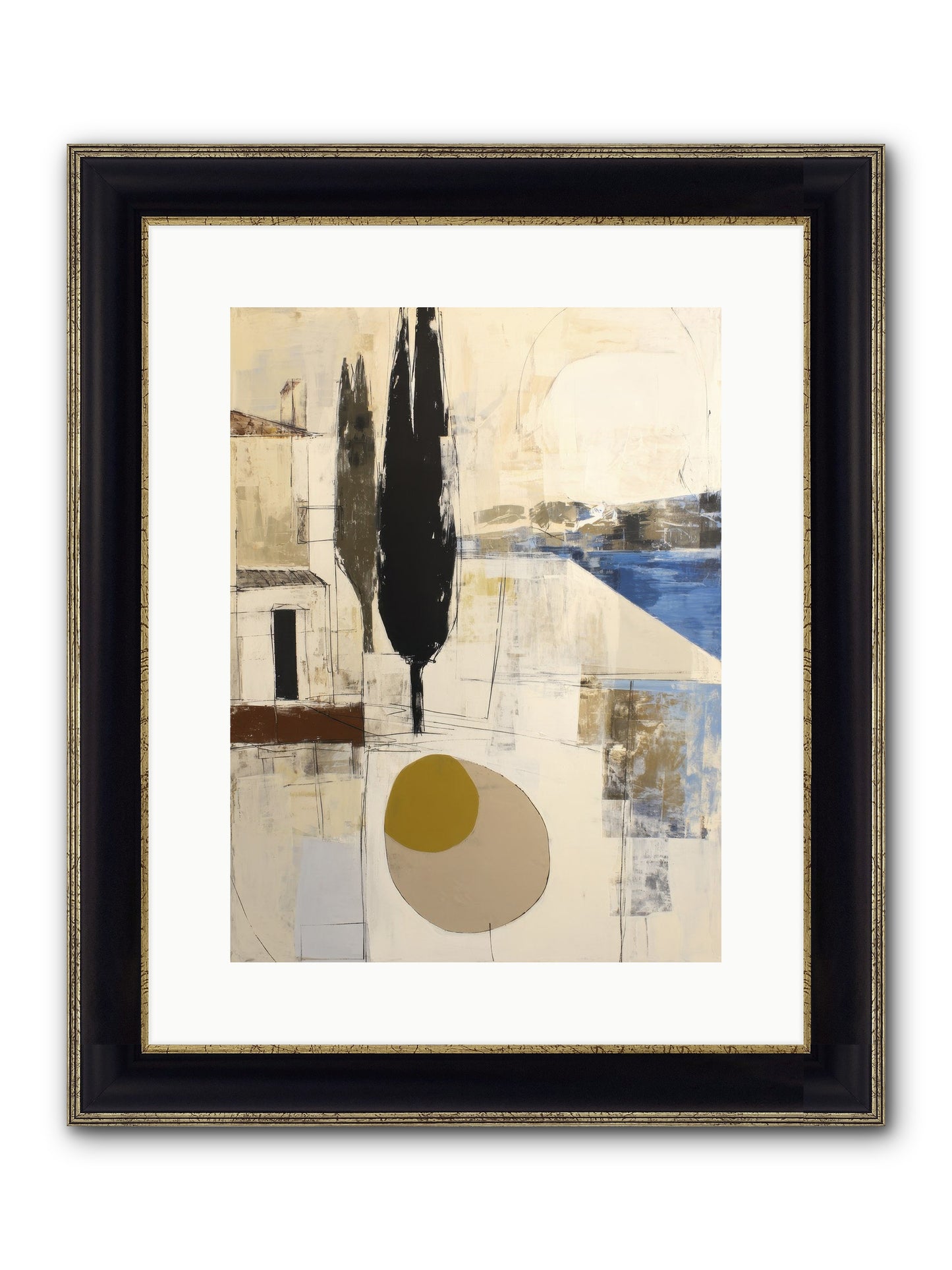 Distant Echo Framed Print - Black & Gold 12x16