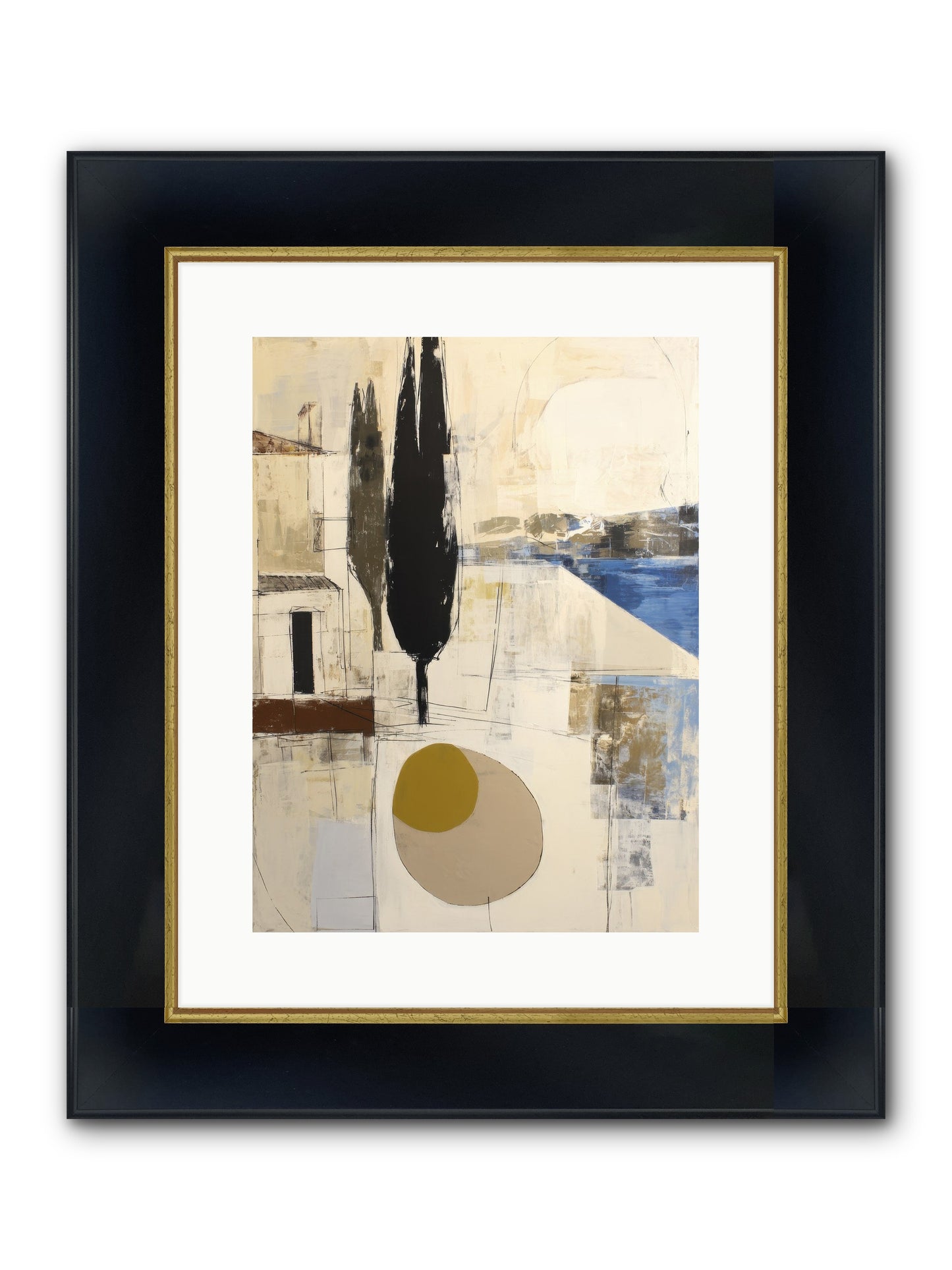 Distant Echo Framed Print - Wide Black w/Gold 12x16