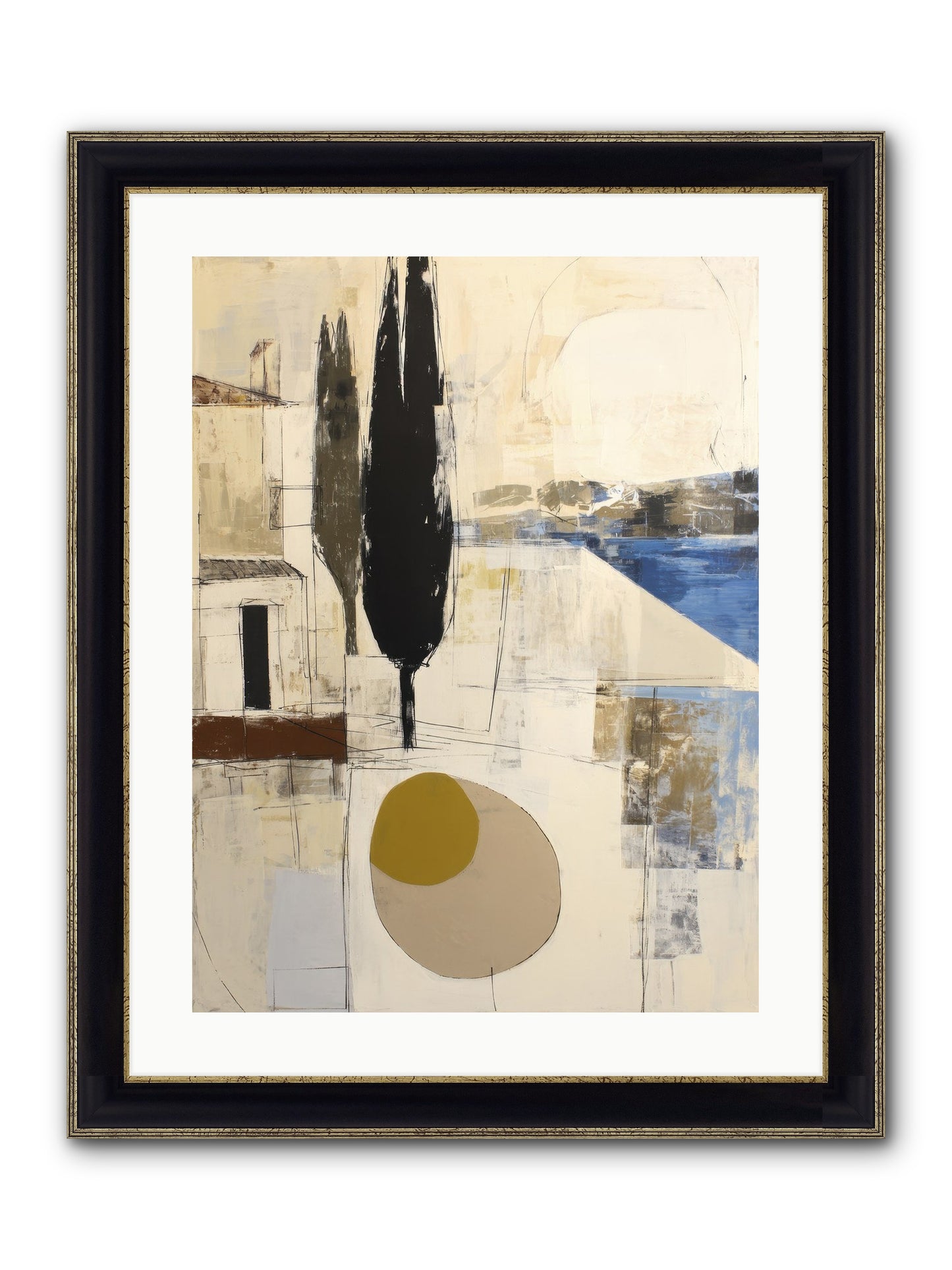 Distant Echo Framed Print - Black & Gold 18x24