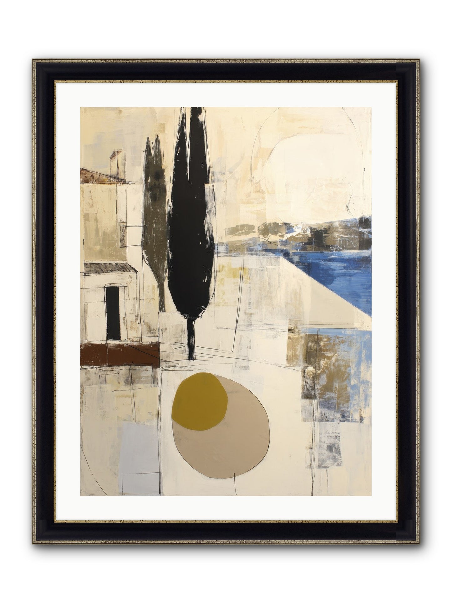 Distant Echo Framed Print - Black & Gold 24x32