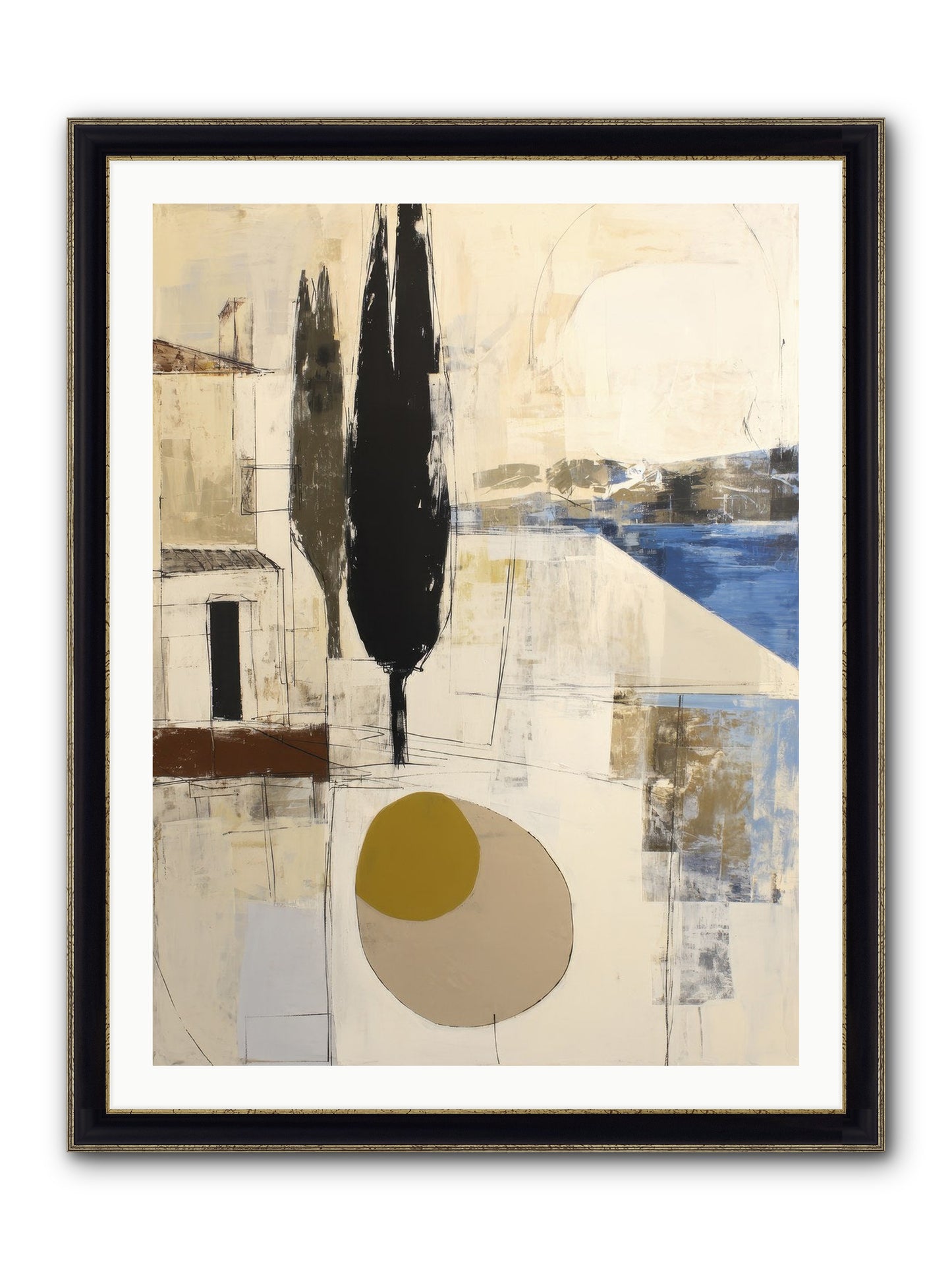 Distant Echo Framed Print - Black & Gold 30x40