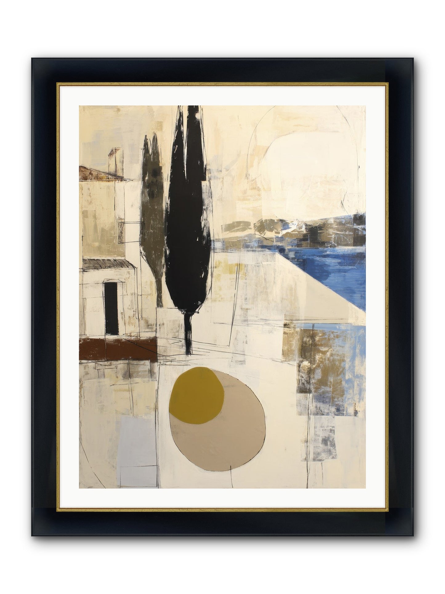 Distant Echo Framed Print - Wide Black w/Gold 30x40
