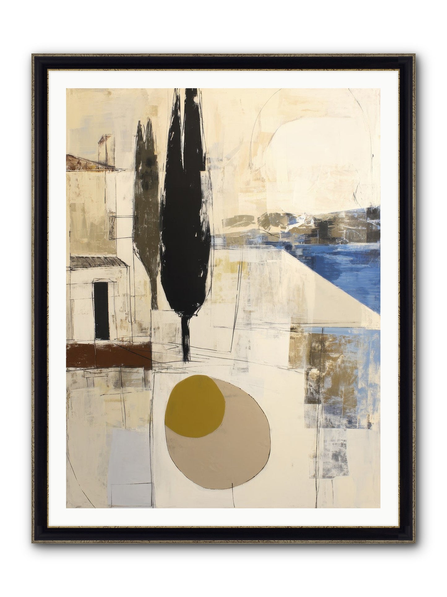 Distant Echo Framed Print - Black & Gold 36x48