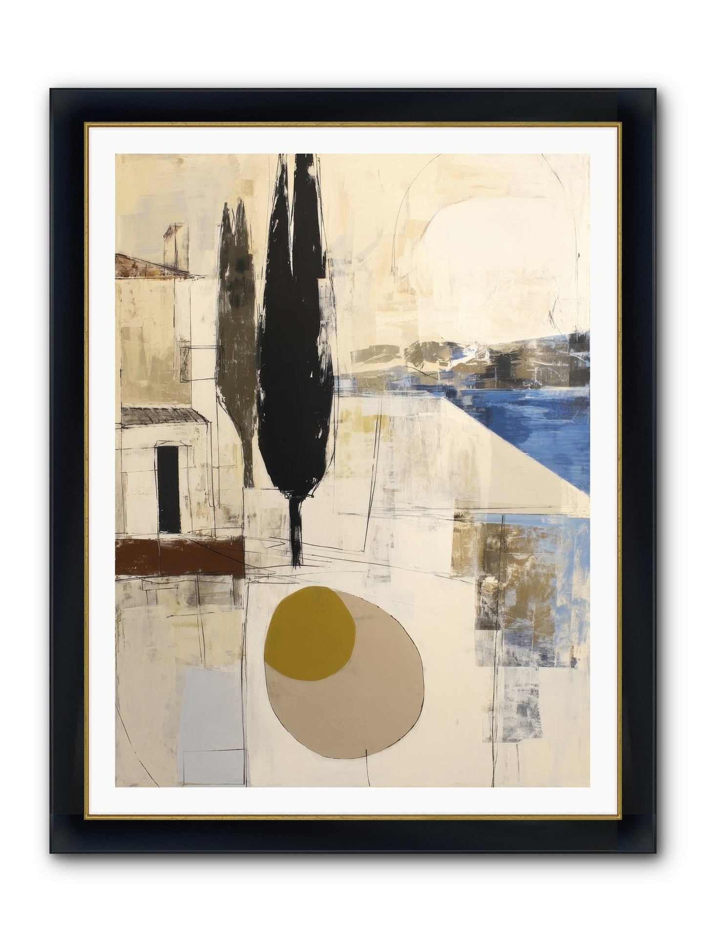 Distant Echo Framed Print - Wide Black w/Gold 36x48