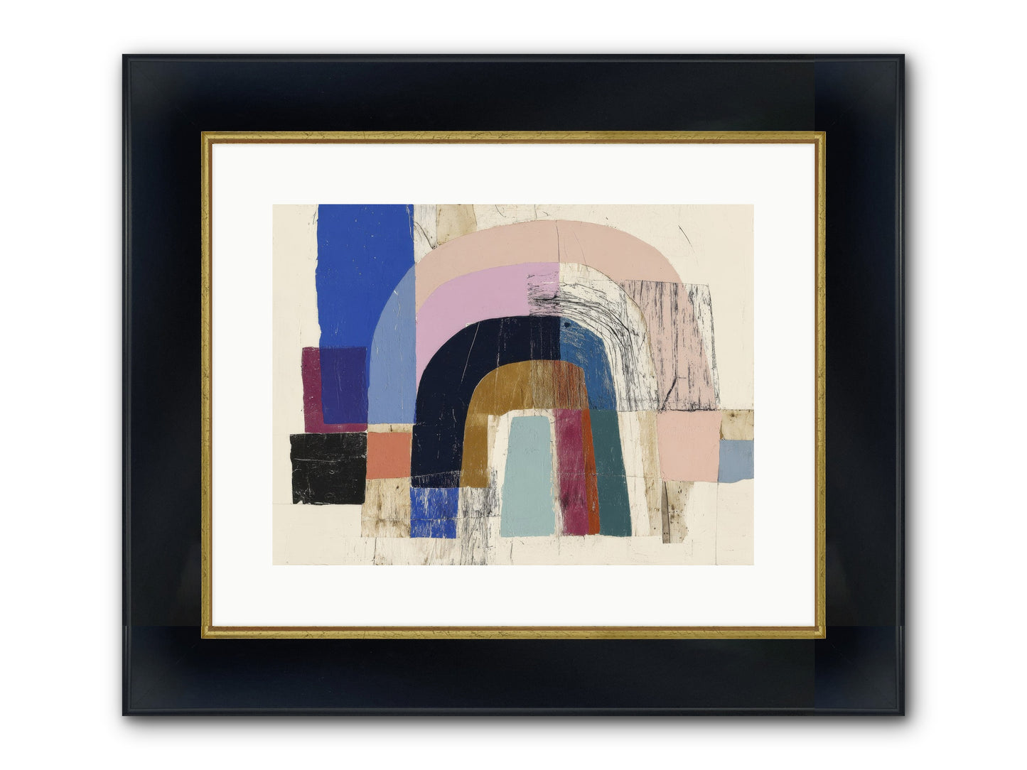 Distant Harbor Framed Print - Wide Black w/Gold 16x12