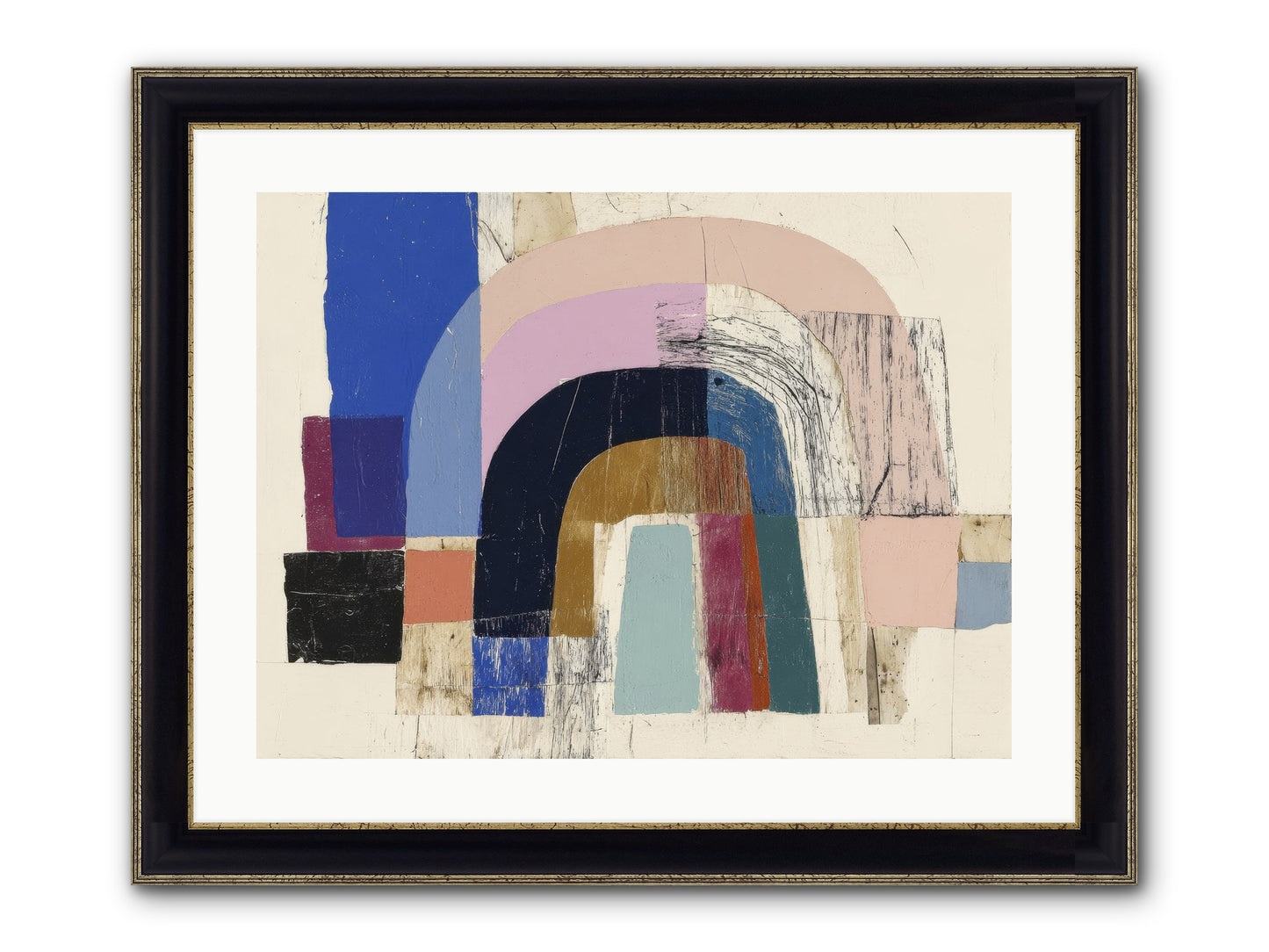 Distant Harbor Framed Print - Black & Gold 24x18