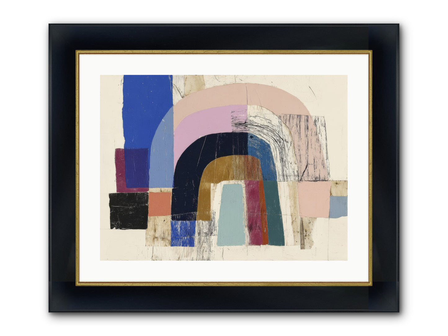 Distant Harbor Framed Print - Wide Black w/Gold 24x18