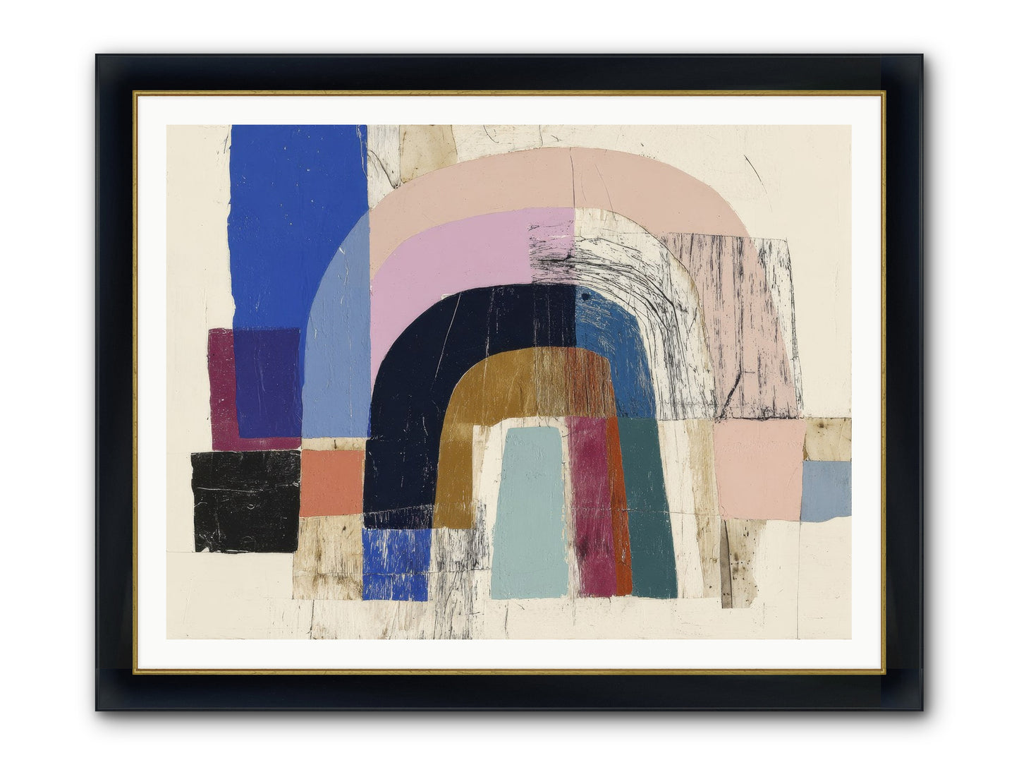 Distant Harbor Framed Print - Wide Black w/Gold 48x36