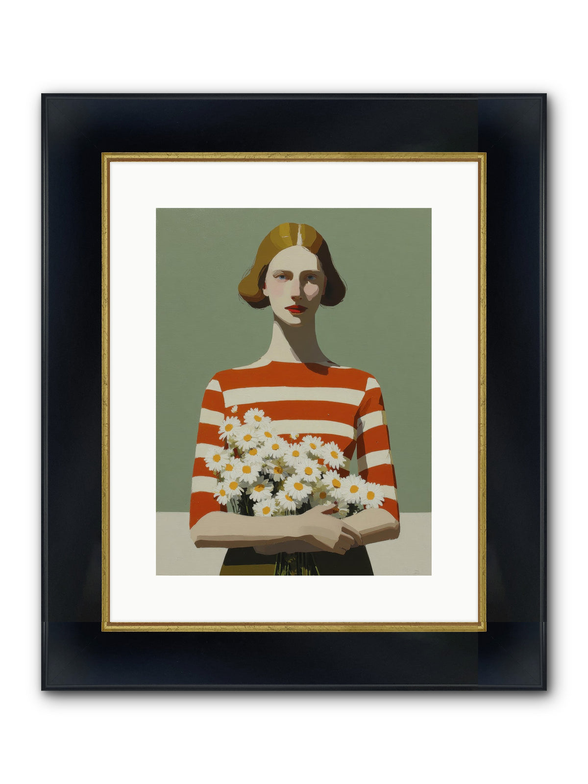 Distant Light Framed Print - Wide Black w/Gold 12x16