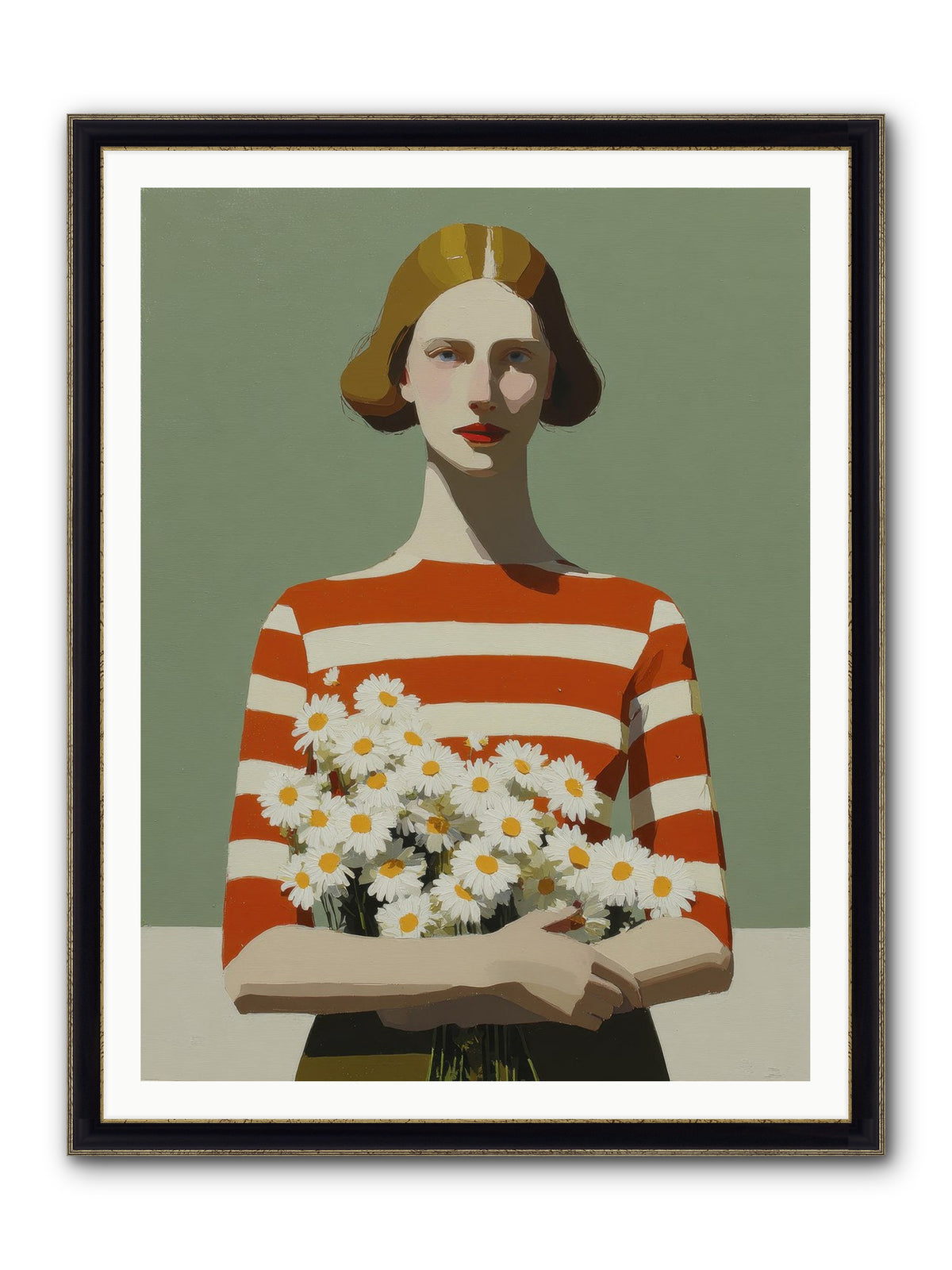 Distant Light Framed Print - Black & Gold 36x48