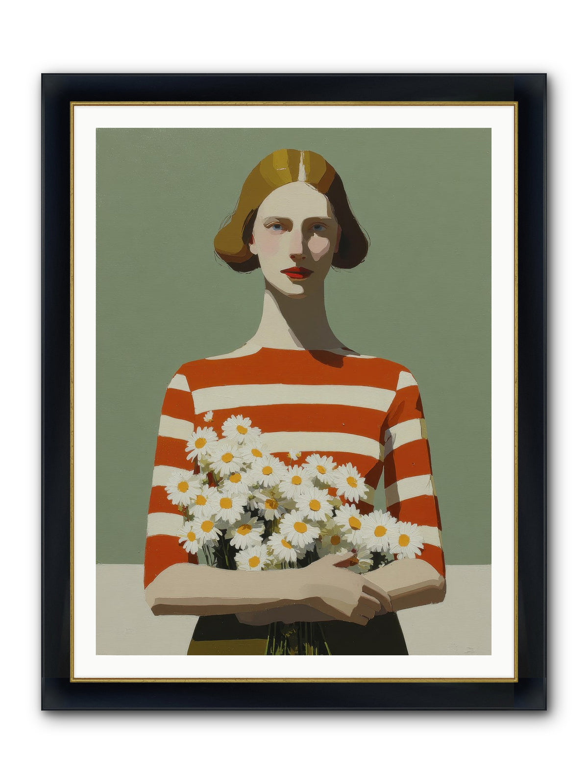 Distant Light Framed Print - Wide Black w/Gold 36x48