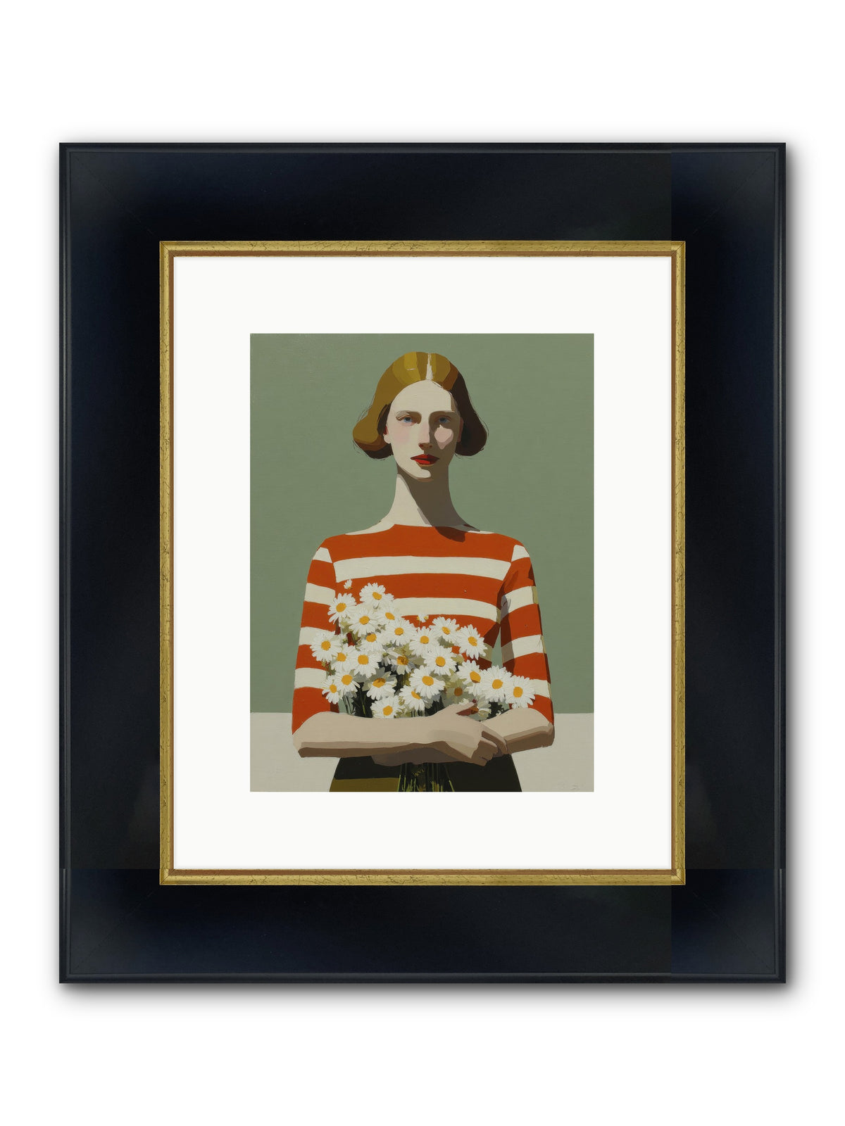 Distant Light Framed Print - Wide Black w/Gold 9x12