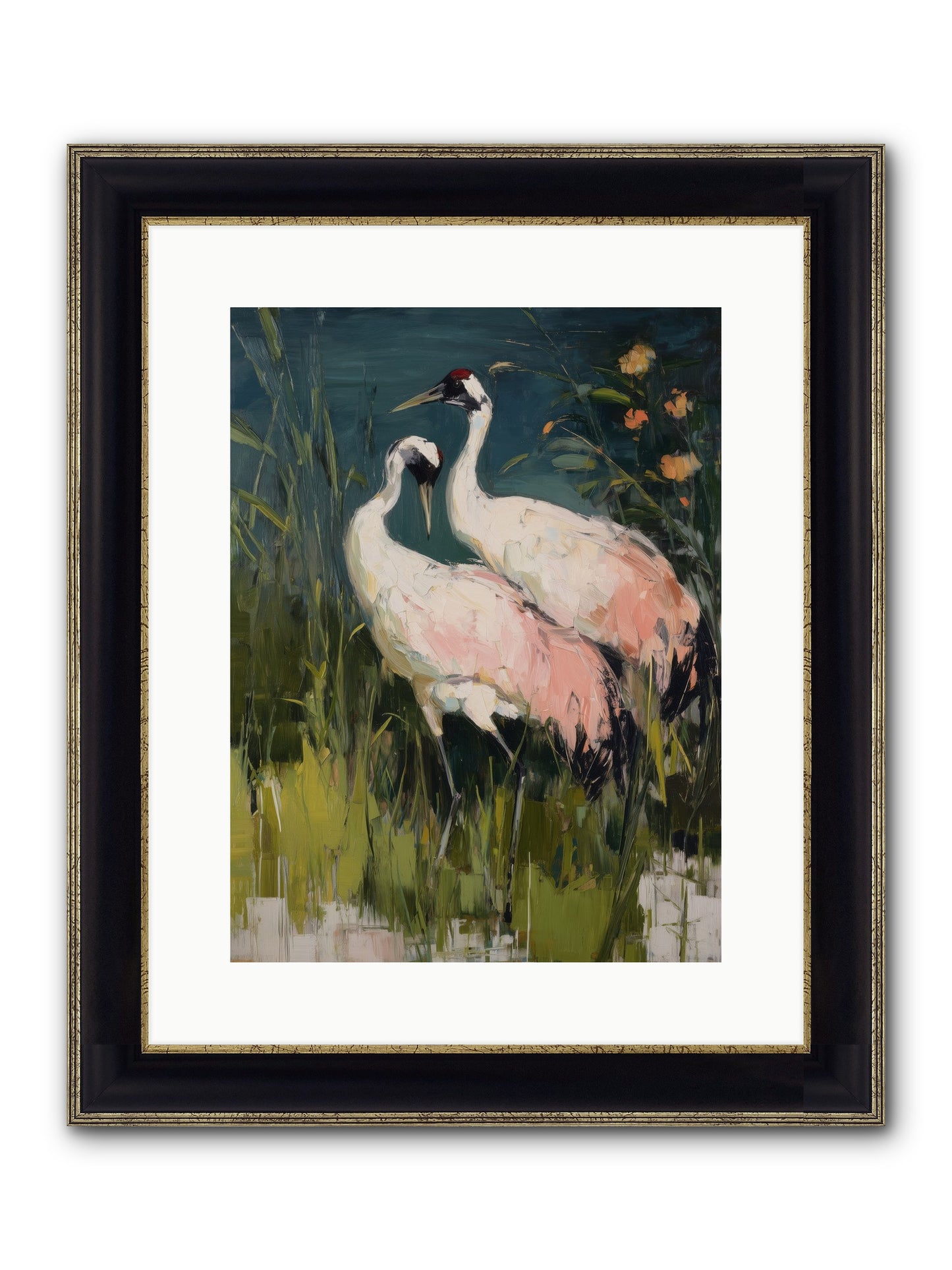 Distant Shores Framed Print - Black & Gold 12x16
