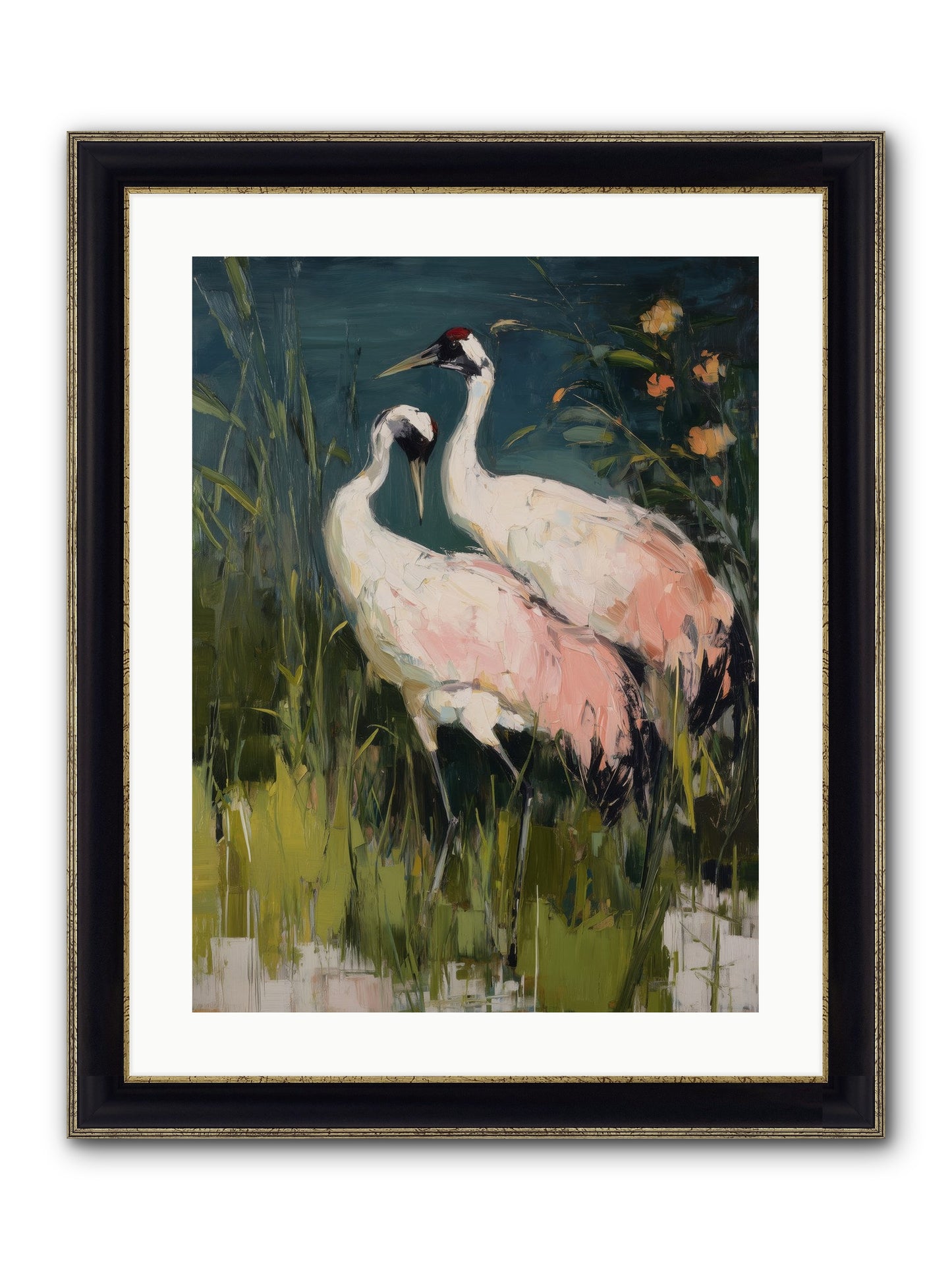 Distant Shores Framed Print - Black & Gold 18x24