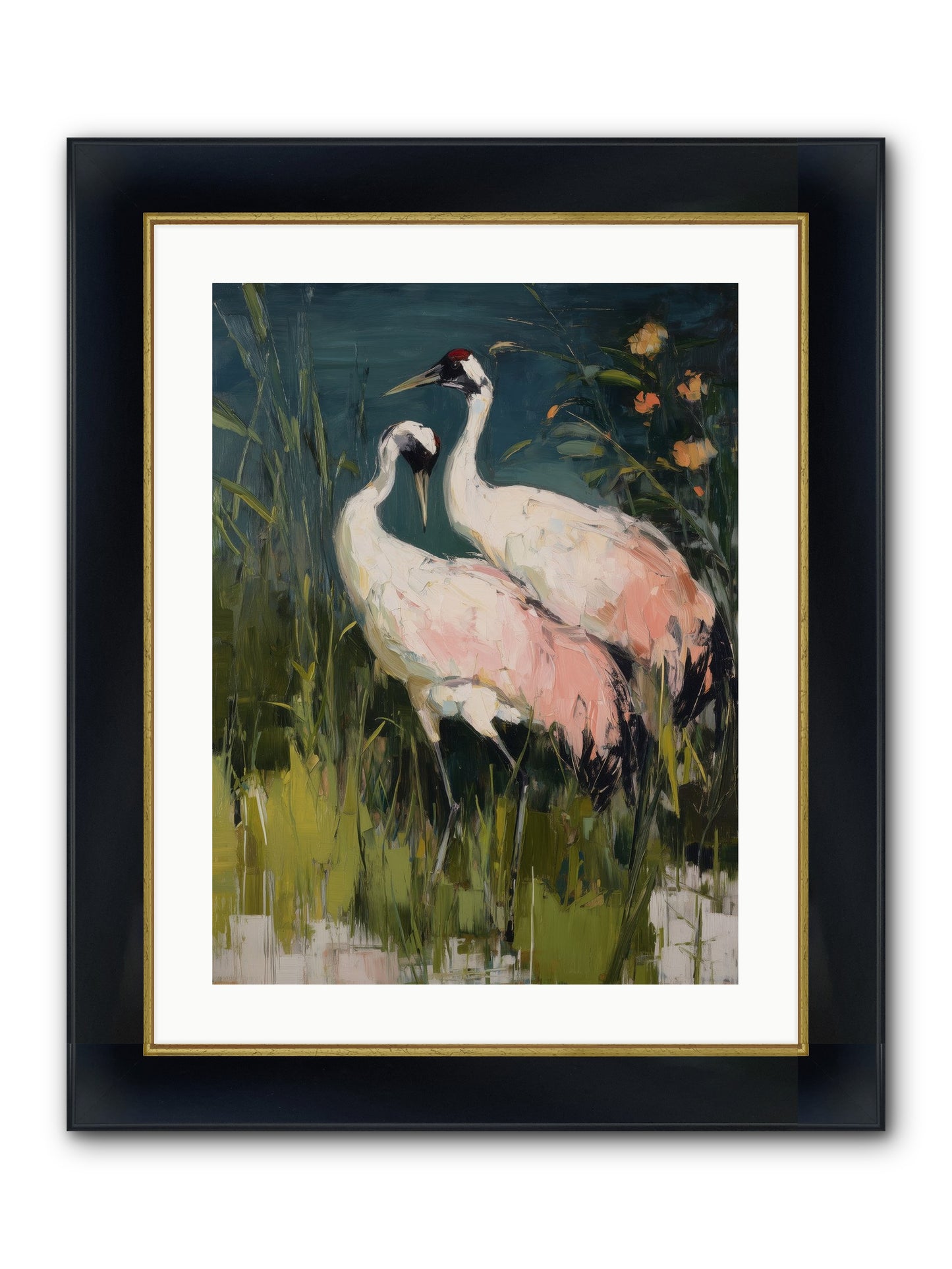 Distant Shores Framed Print - Wide Black w/Gold 18x24