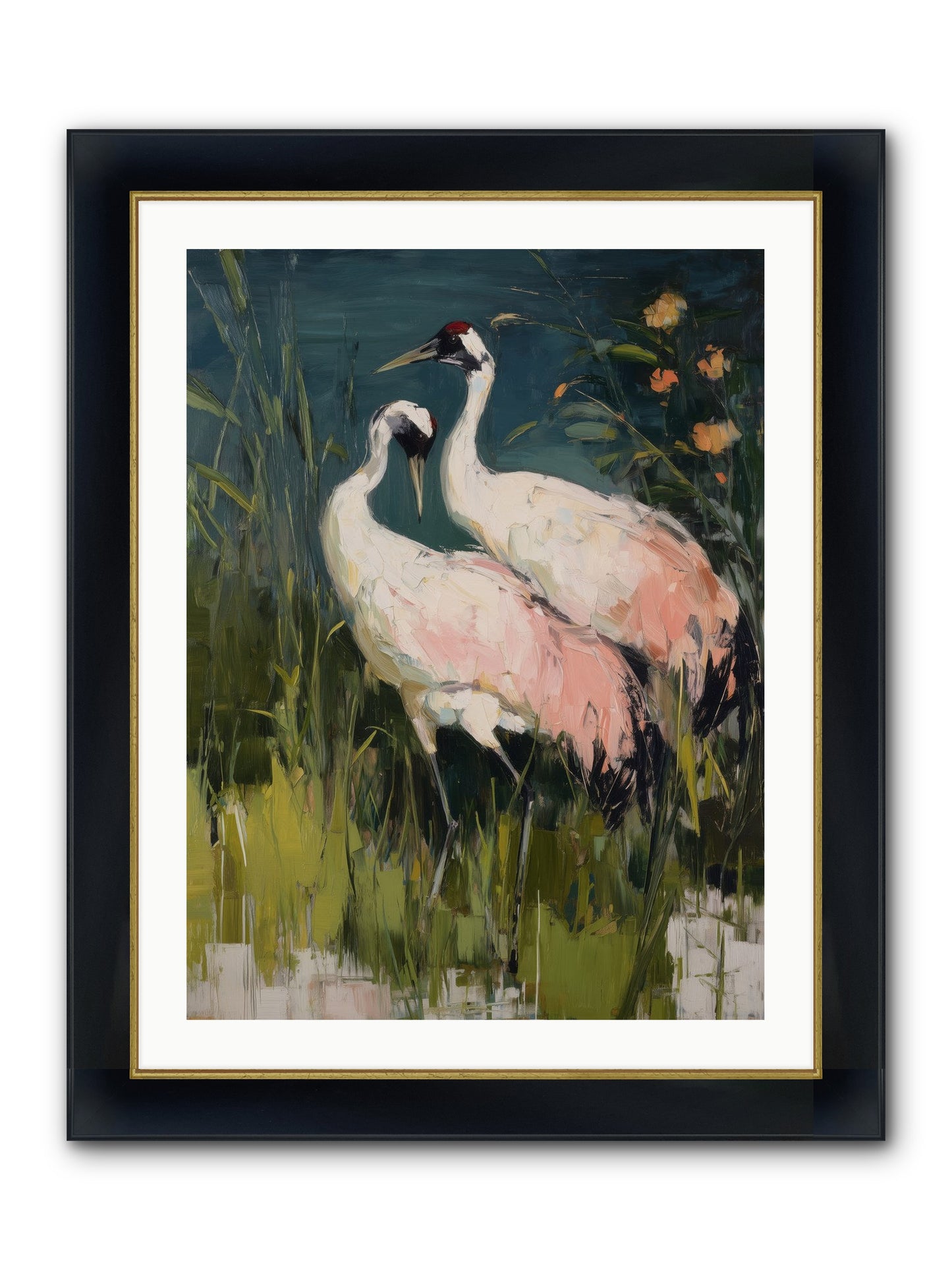 Distant Shores Framed Print - Wide Black w/Gold 24x32