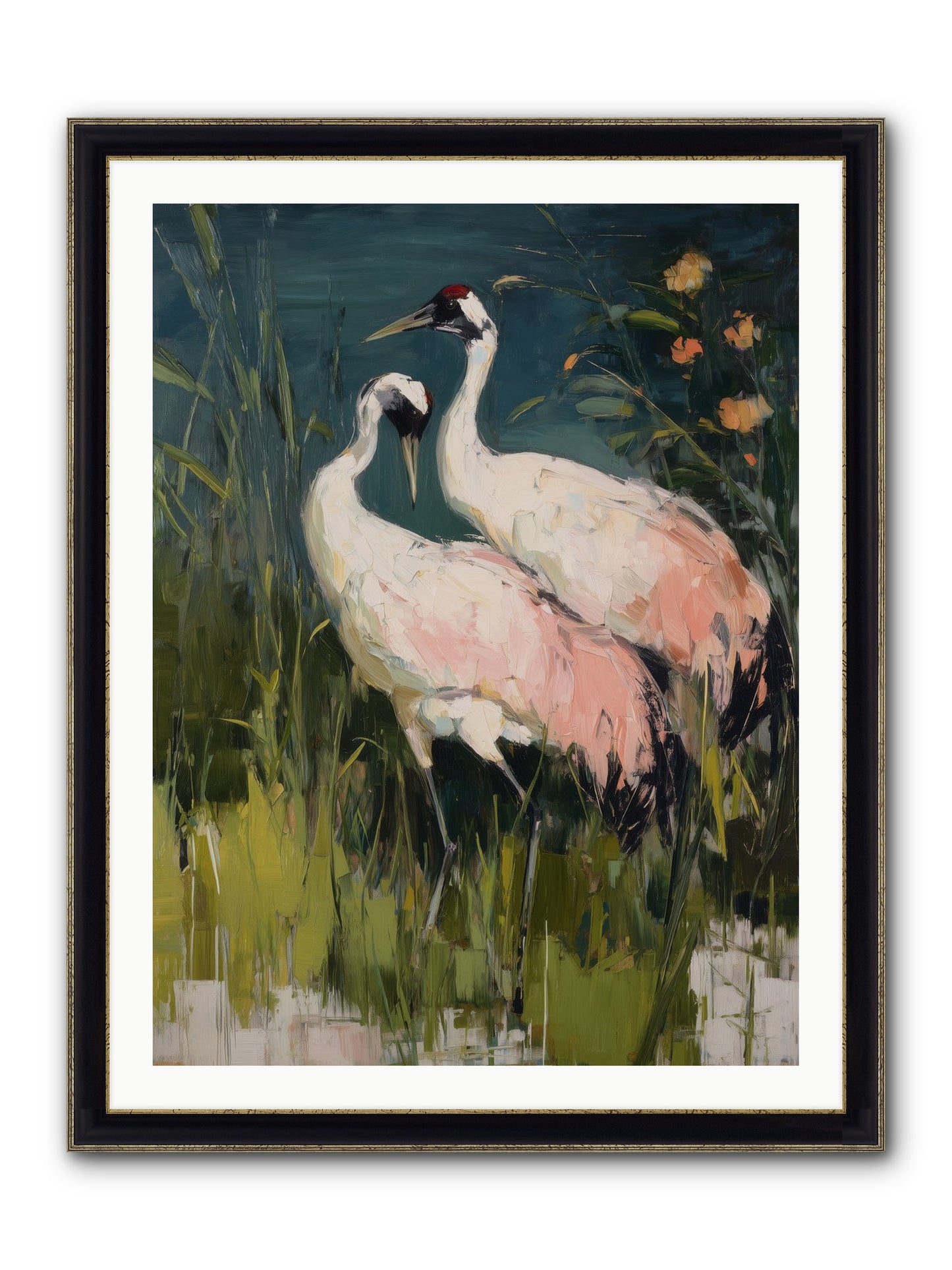Distant Shores Framed Print - Black & Gold 30x40