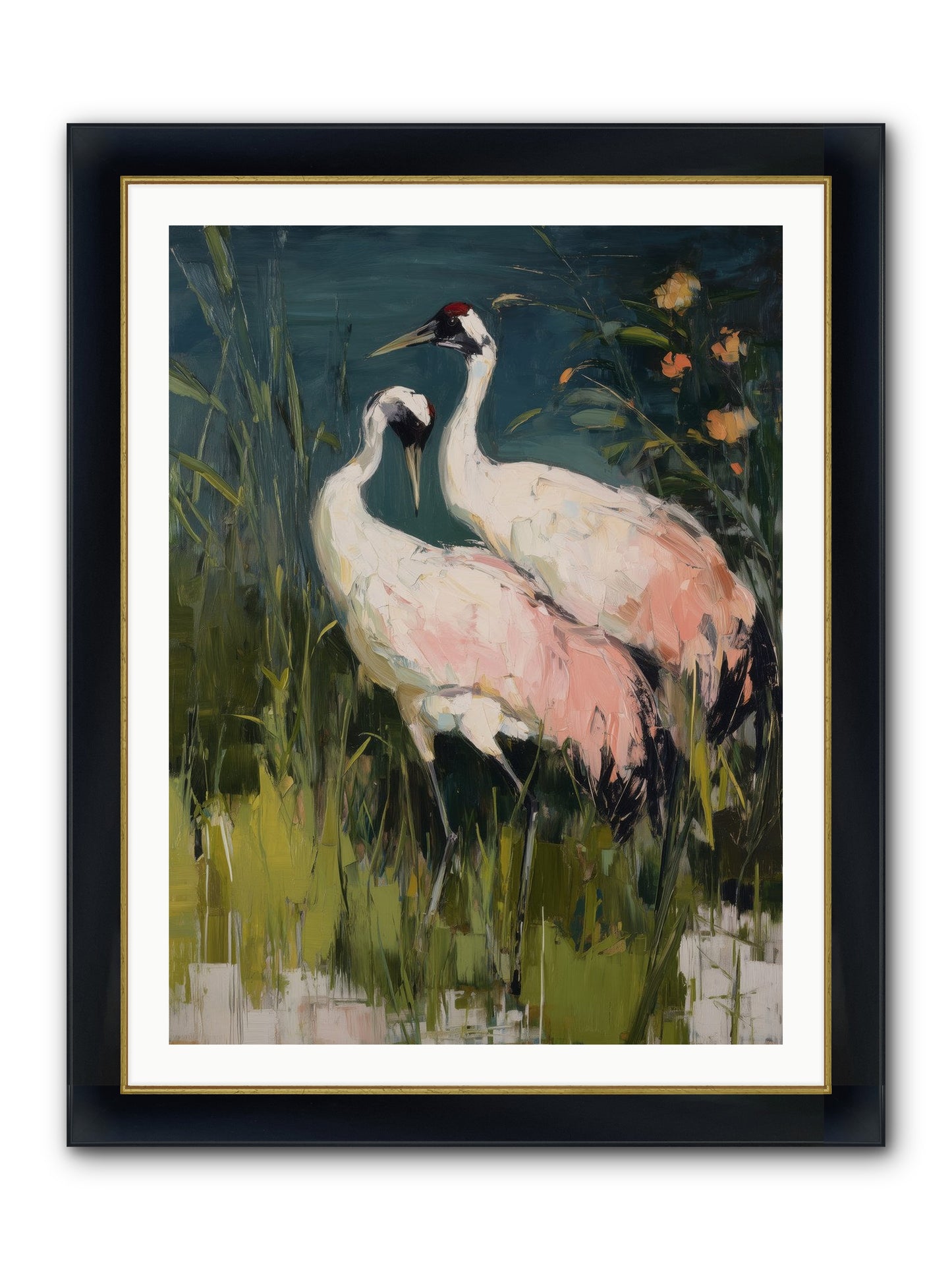 Distant Shores Framed Print - Wide Black w/Gold 30x40