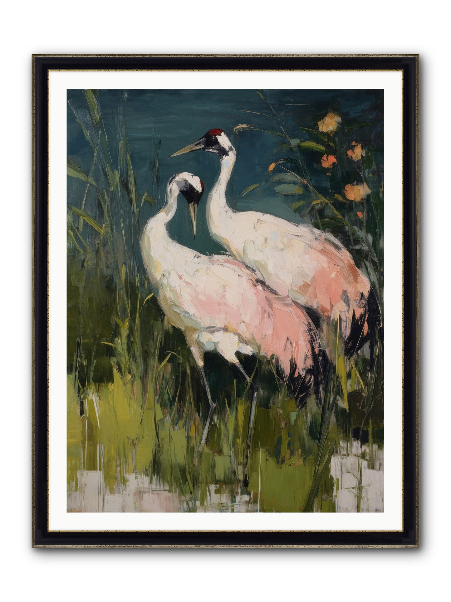 Distant Shores Framed Print - Black & Gold 36x48