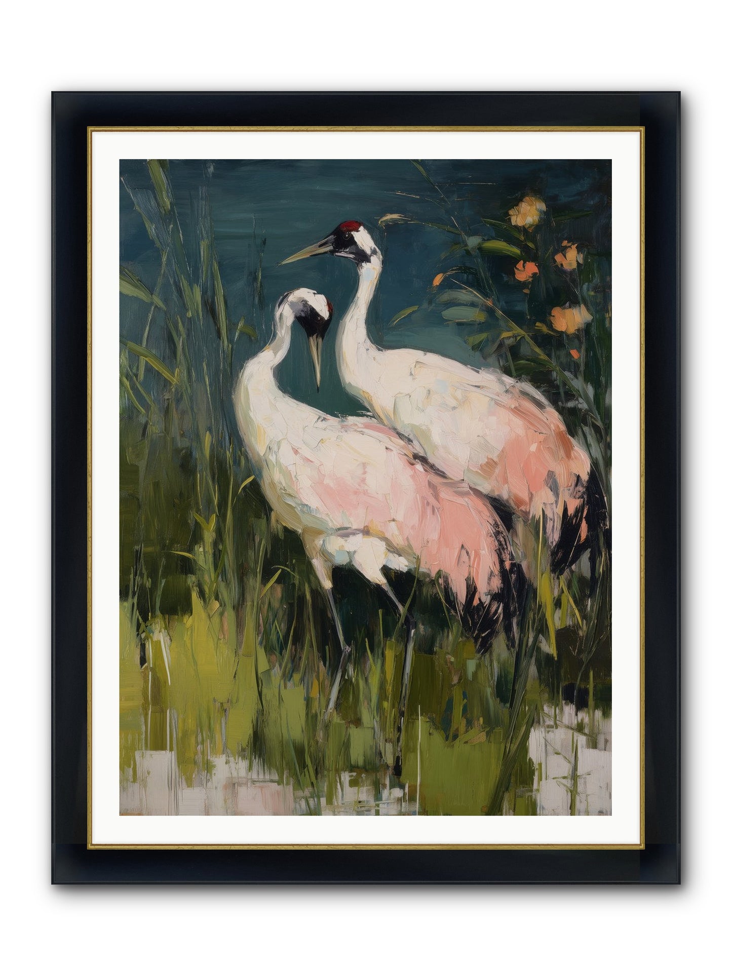 Distant Shores Framed Print - Wide Black w/Gold 36x48
