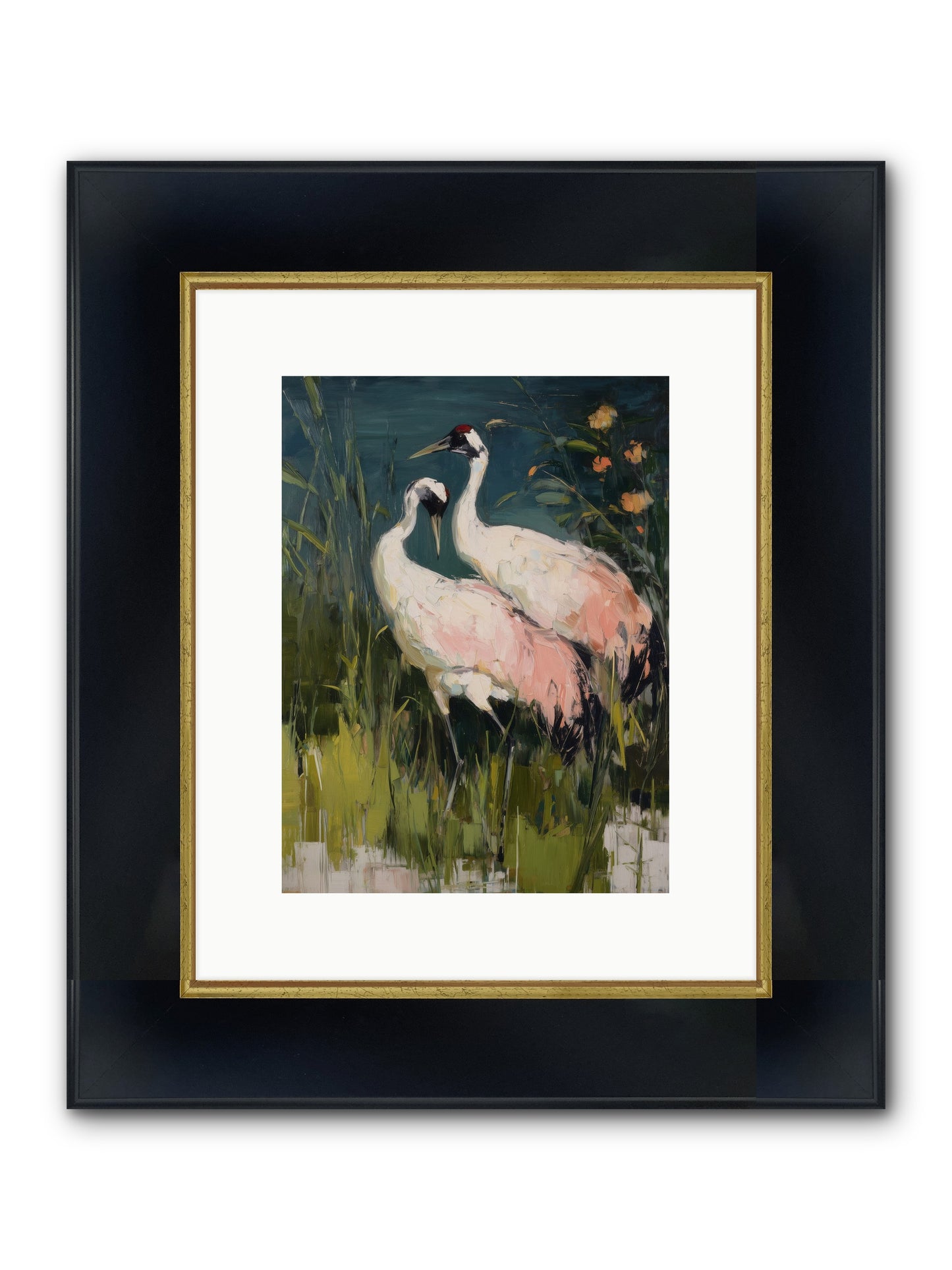 Distant Shores Framed Print - Wide Black w/Gold 9x12