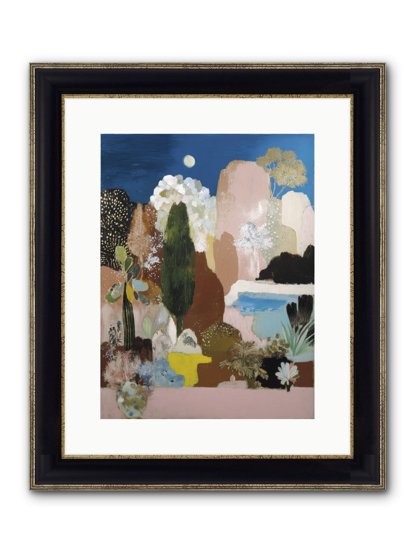 Distilled Framed Print - Black & Gold 12x16