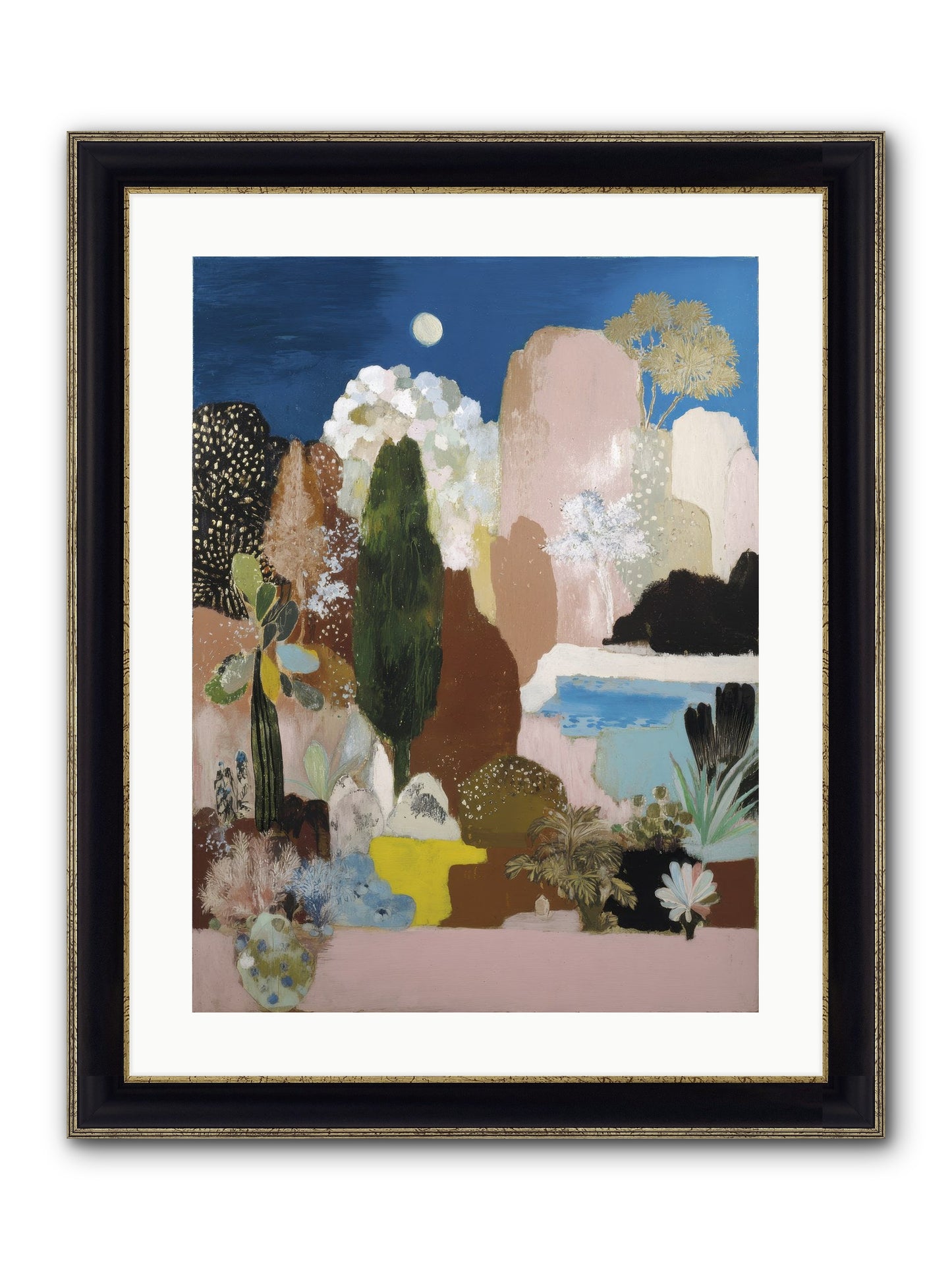 Distilled Framed Print - Black & Gold 18x24