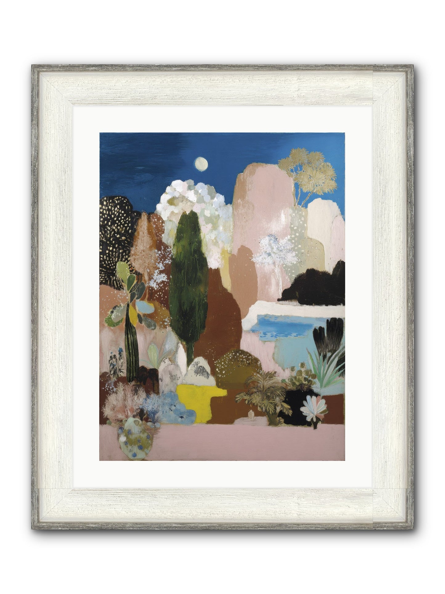 Distilled Framed Print - Driftwood White 18x24