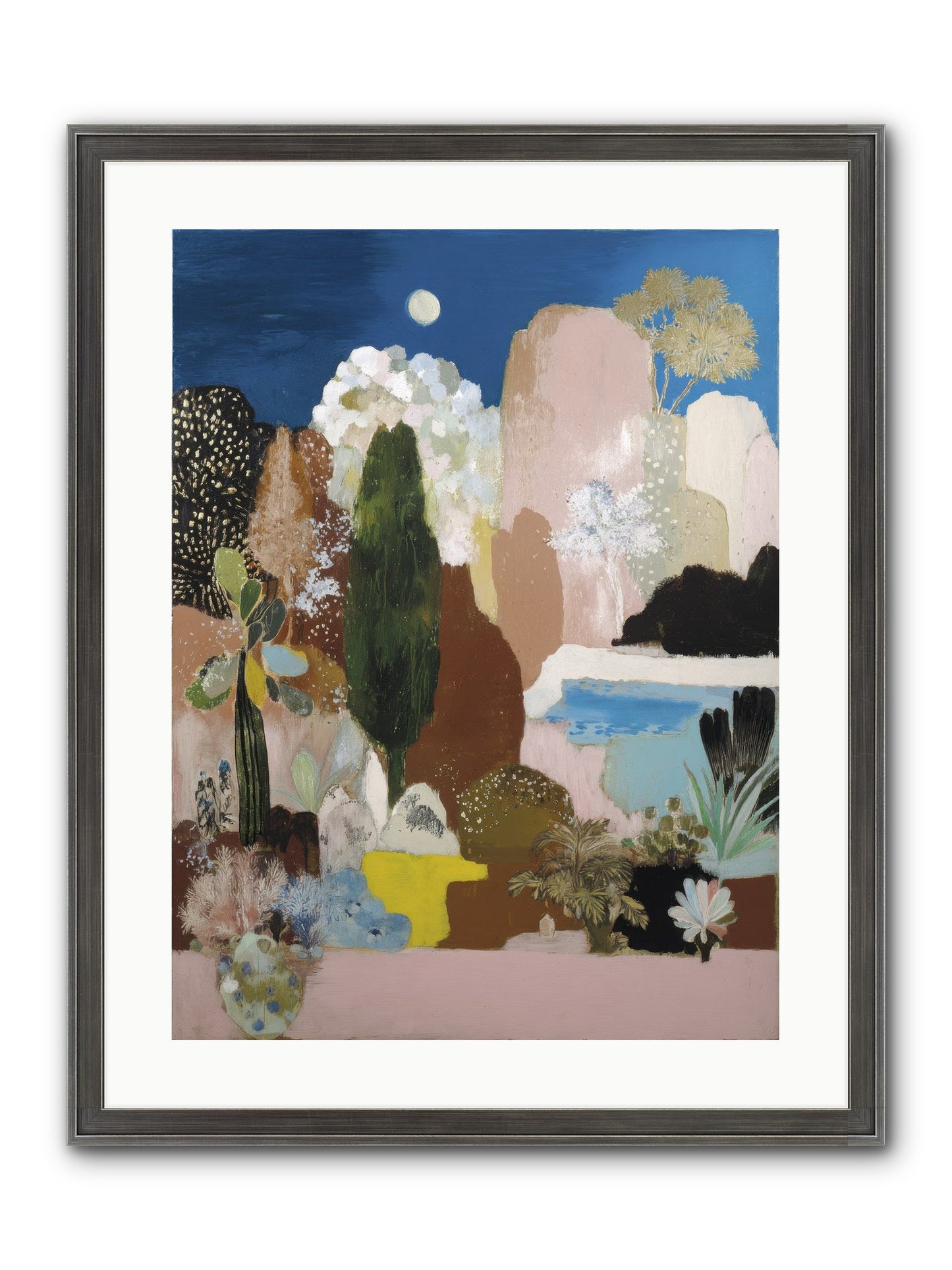 Distilled Framed Print - Slimwoods Black/Silver 18x24