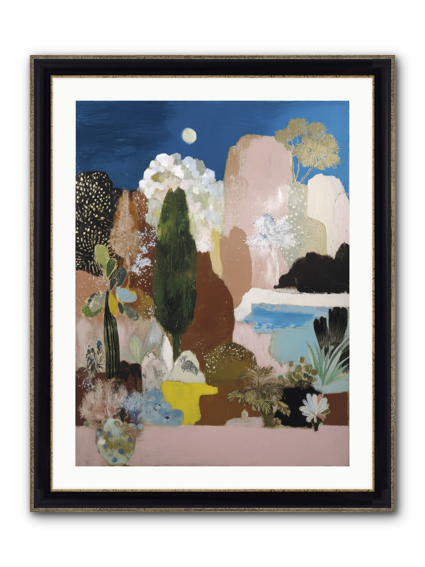 Distilled Framed Print - Black & Gold 24x32