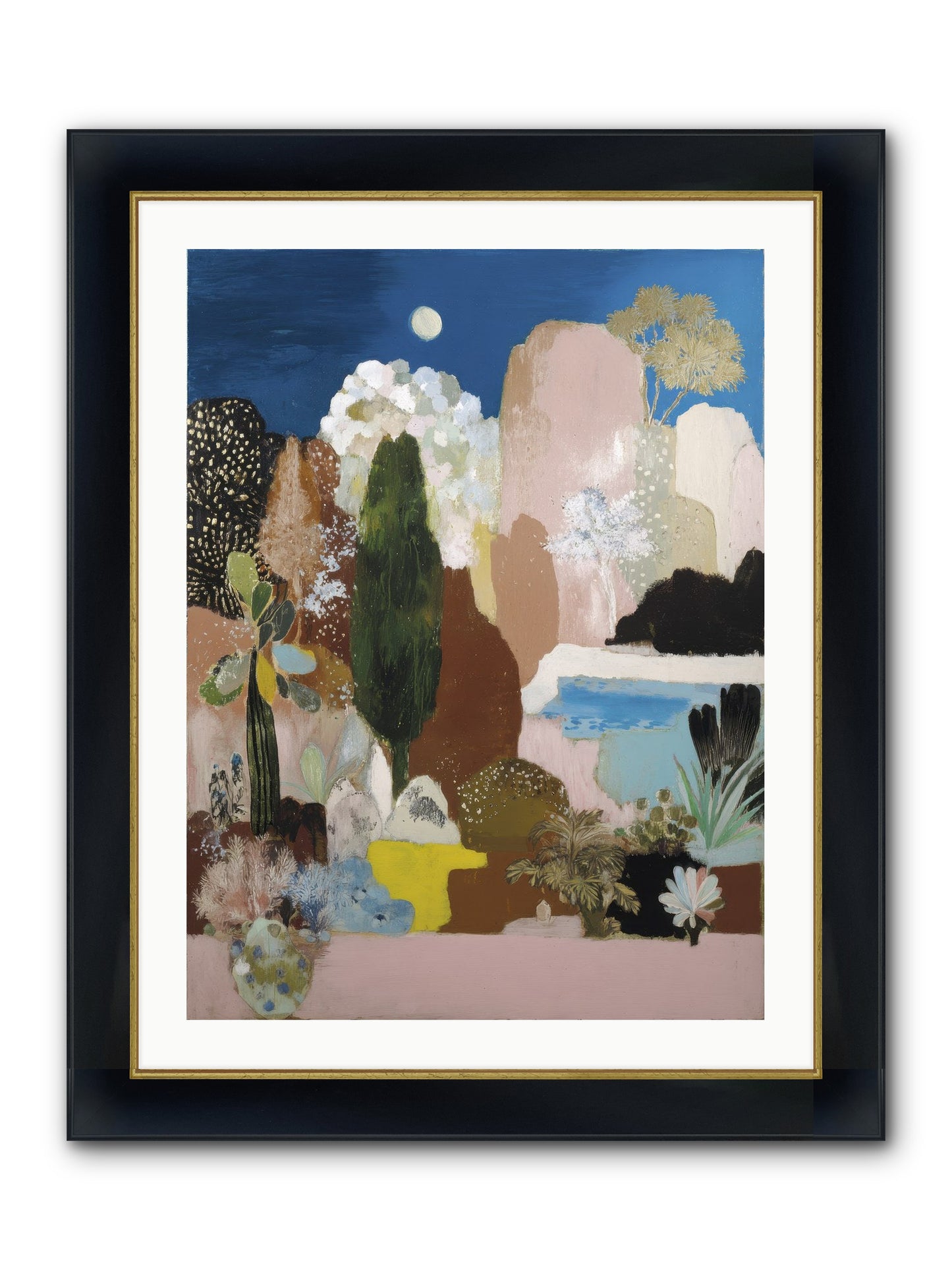 Distilled Framed Print - Wide Black w/Gold 24x32