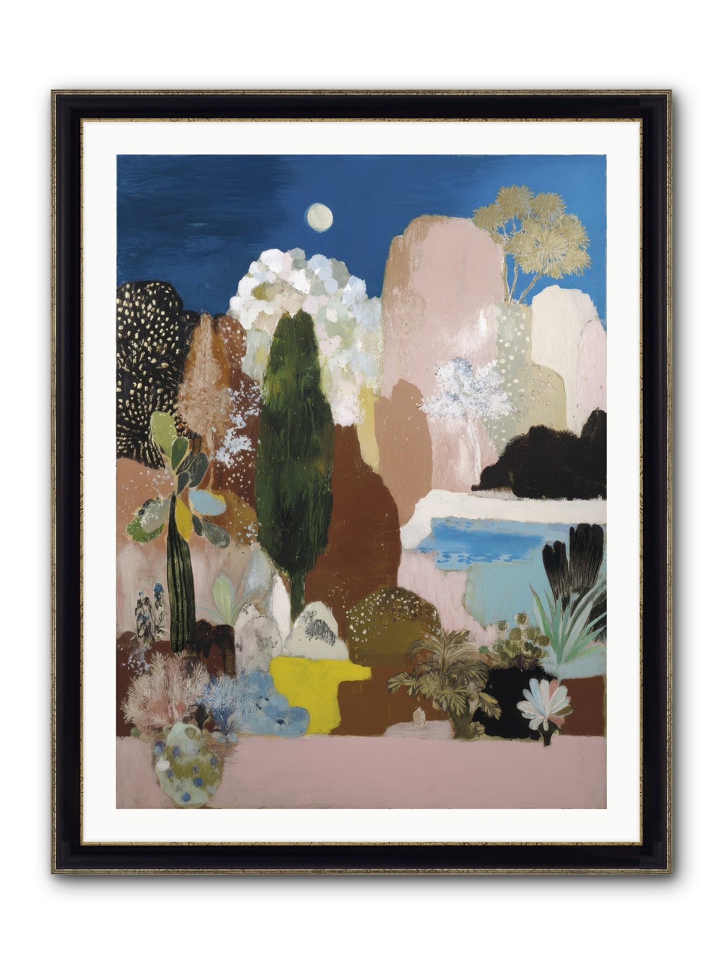 Distilled Framed Print - Black & Gold 30x40
