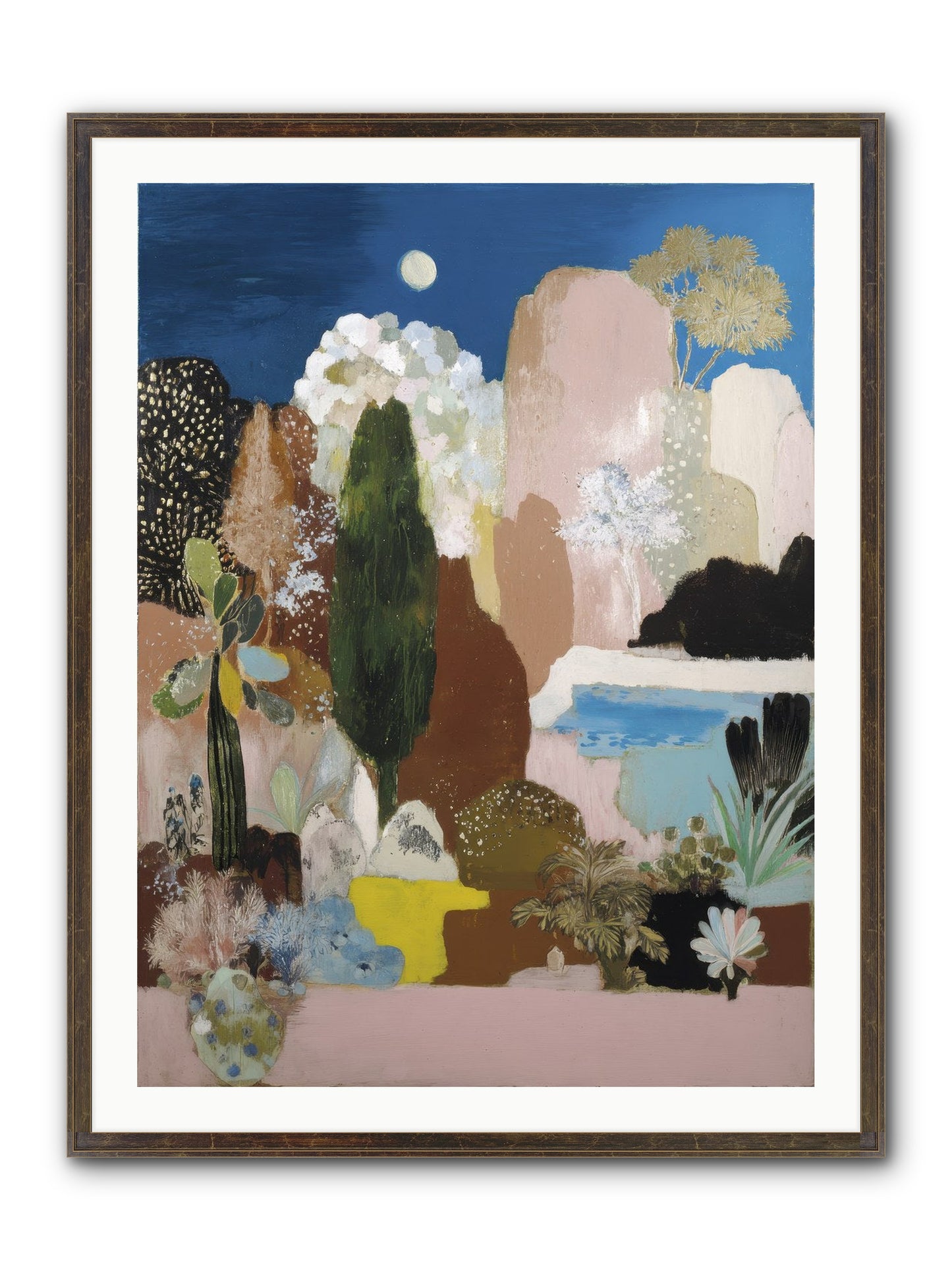 Distilled Framed Print - Slimwoods Black/Gold 30x40