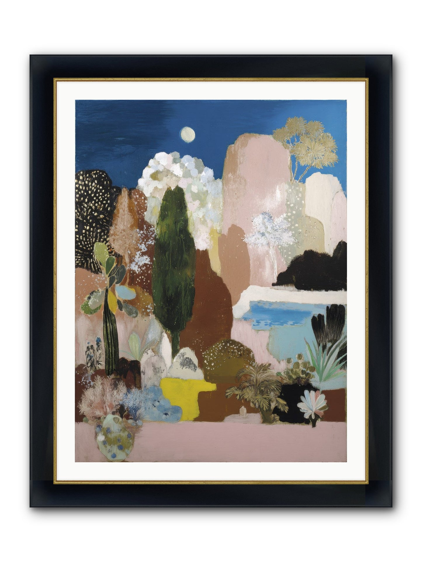 Distilled Framed Print - Wide Black w/Gold 30x40