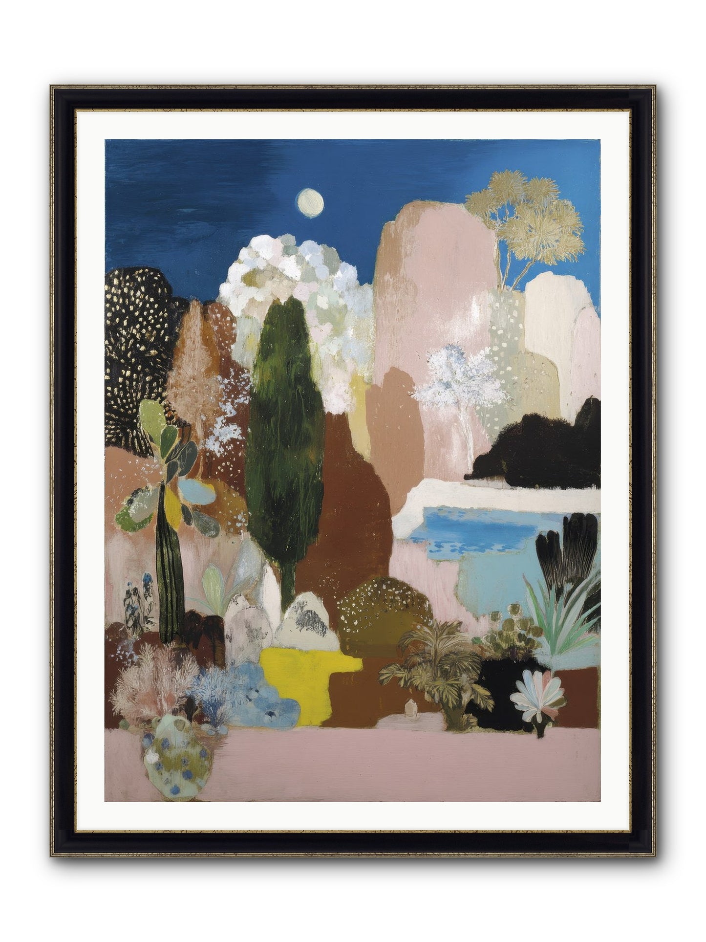 Distilled Framed Print - Black & Gold 36x48