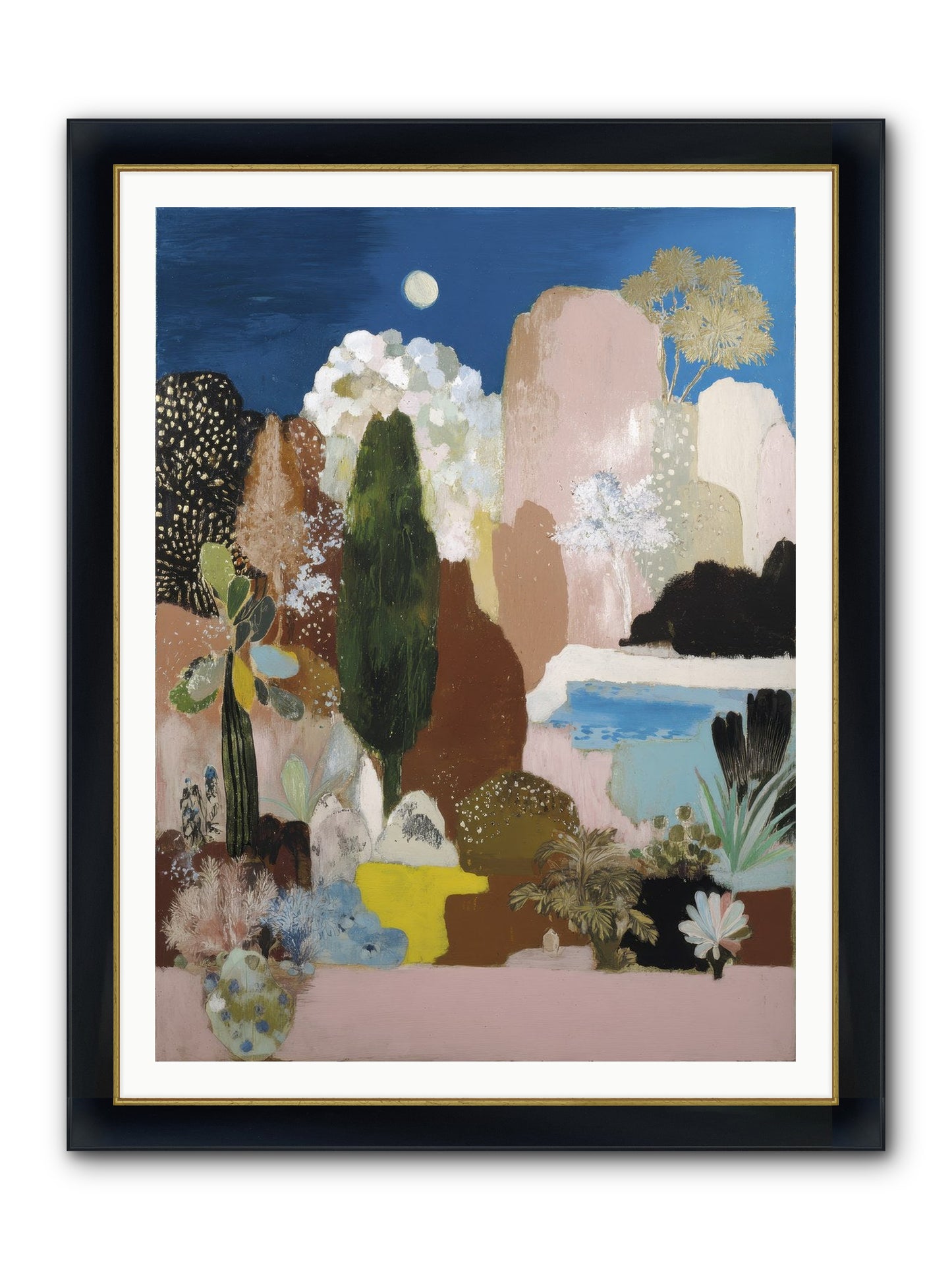 Distilled Framed Print - Wide Black w/Gold 36x48