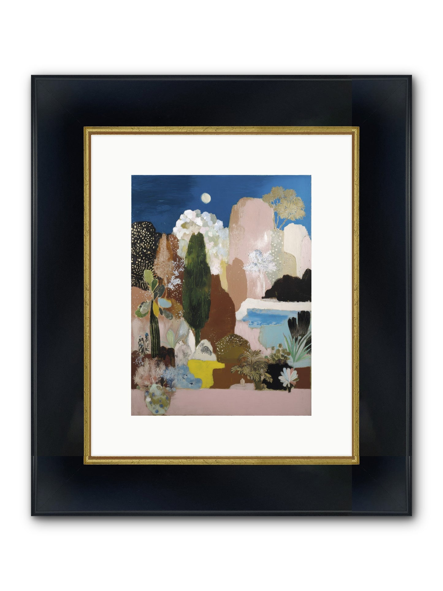 Distilled Framed Print - Wide Black w/Gold 9x12