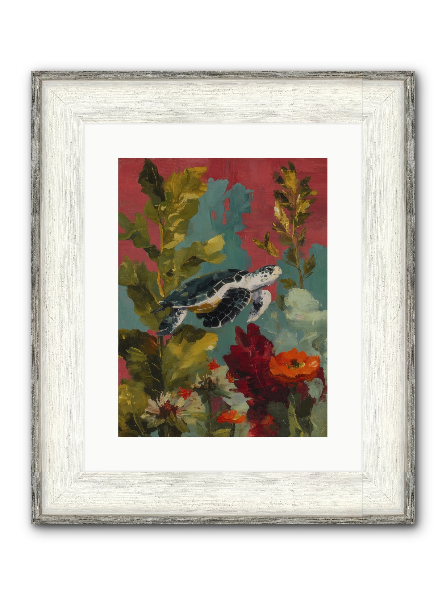 Diving Through Amber Framed Print - Driftwood White 12x16
