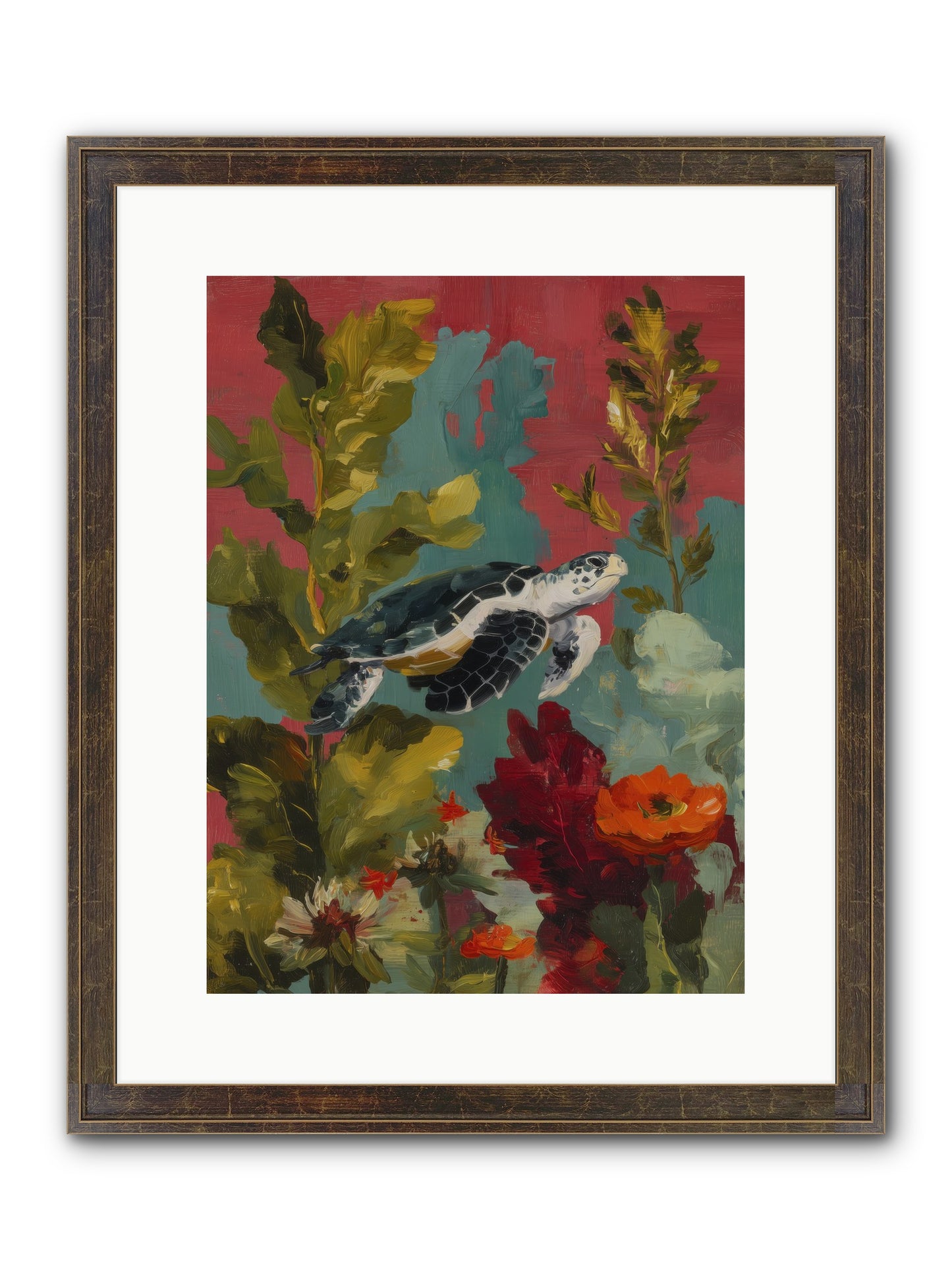 Diving Through Amber Framed Print - Slimwoods Black/Gold 12x16