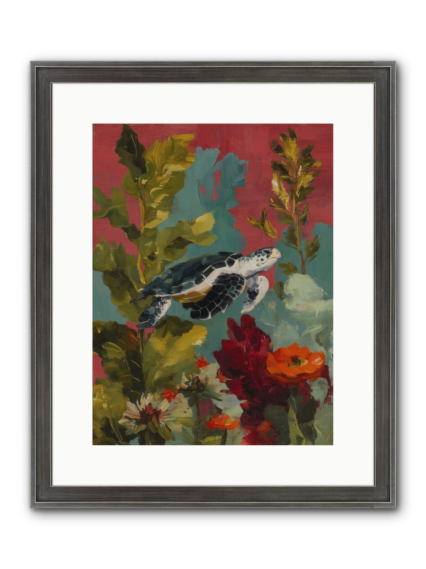 Diving Through Amber Framed Print - Slimwoods Black/Silver 12x16