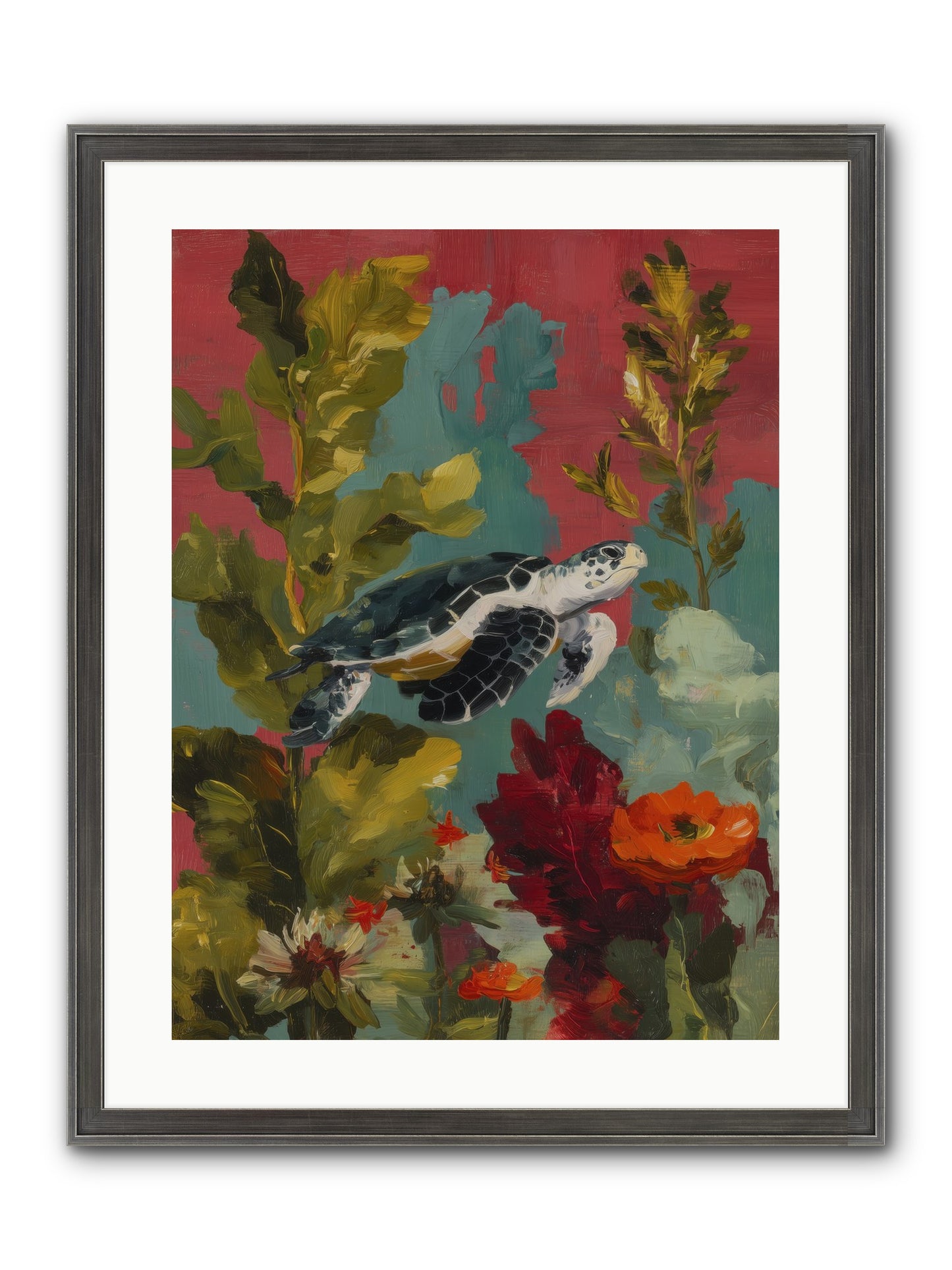 Diving Through Amber Framed Print - Slimwoods Black/Silver 18x24
