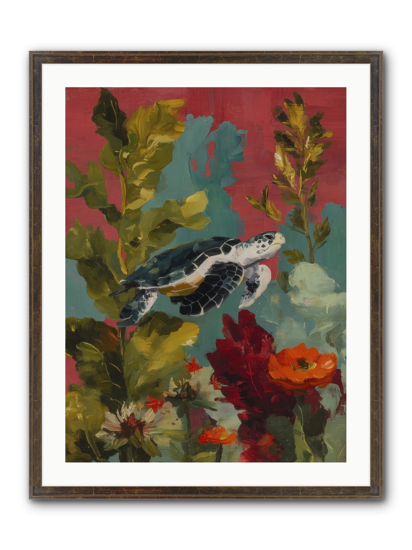 Diving Through Amber Framed Print - Slimwoods Black/Gold 24x32
