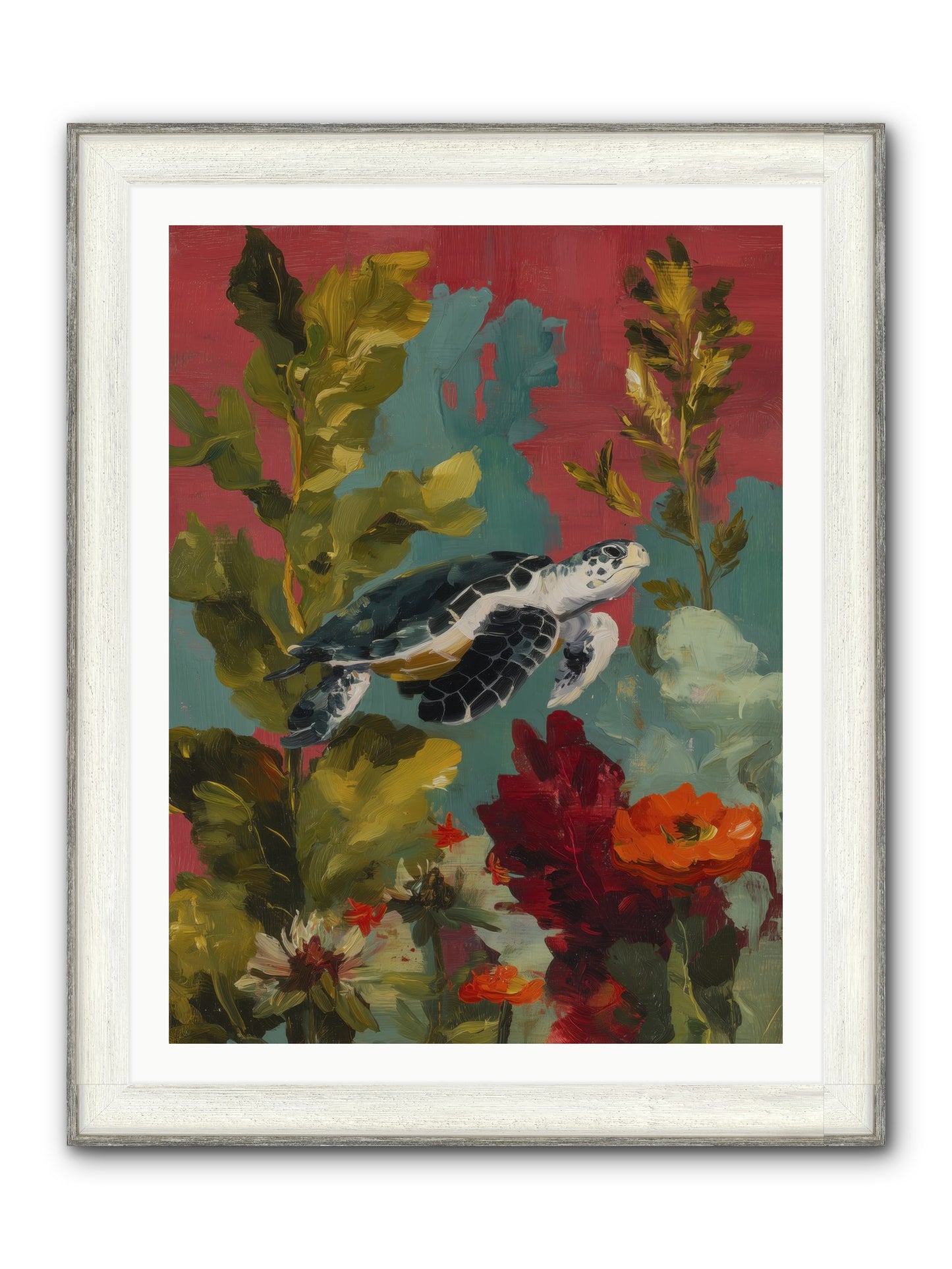Diving Through Amber Framed Print - Driftwood White 30x40